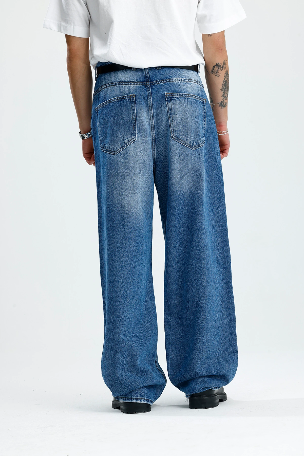 Mavi Yıkamalı Premium Baggy Jean 