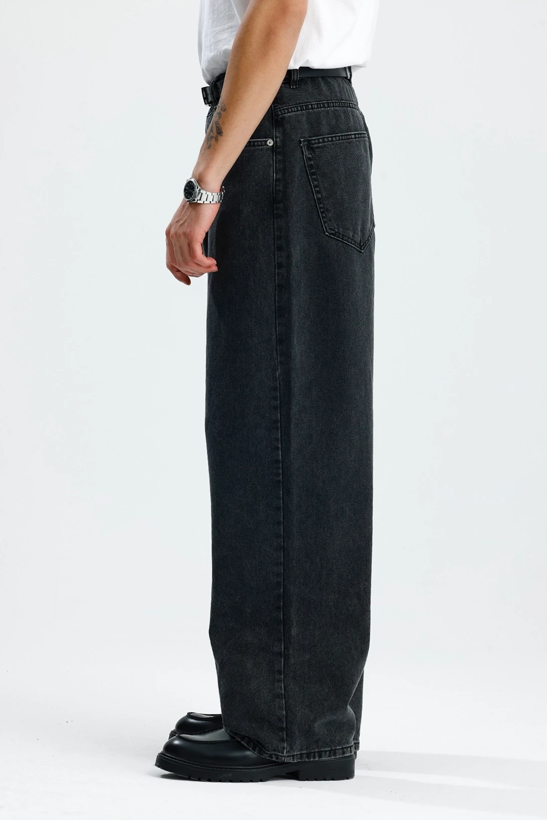 Antrasit Yıkamalı Premium Baggy Jean 