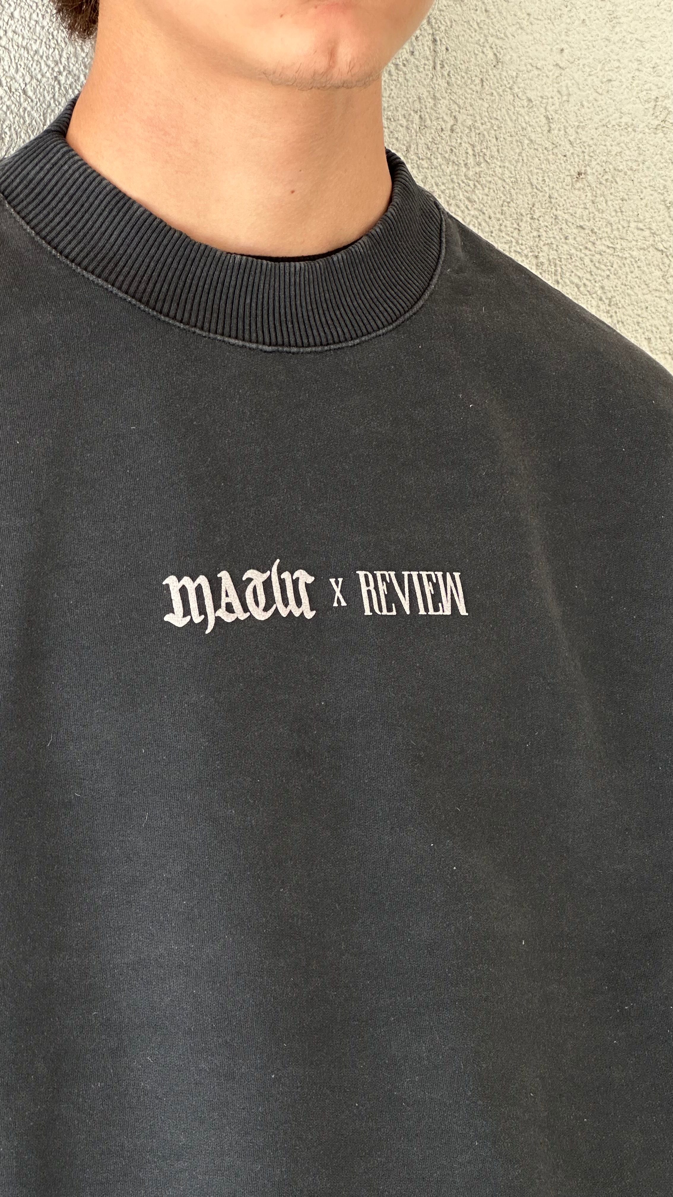 RW Acid Wash Back Printed Oversize Sweatshirt