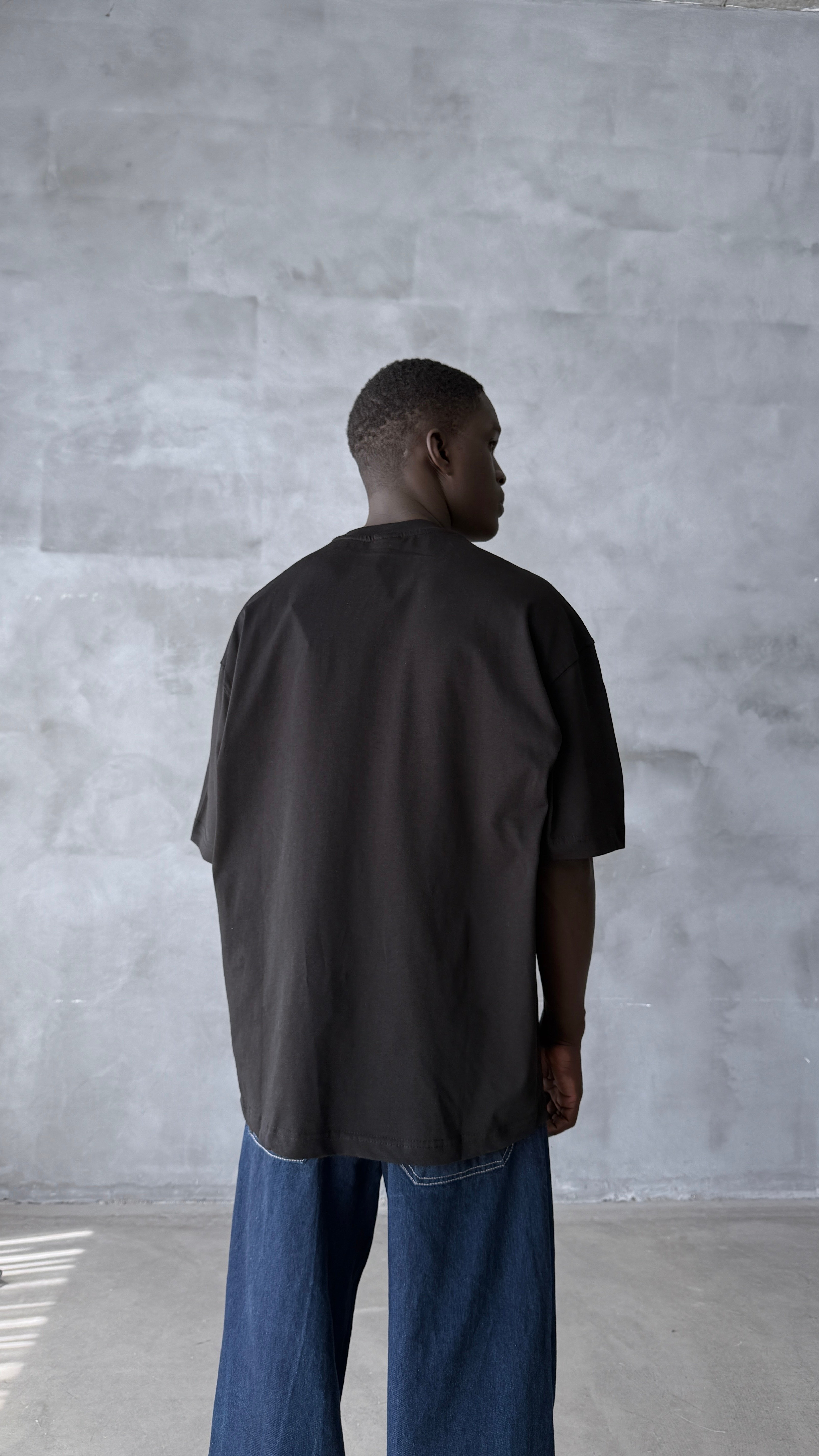 Siyah Stssy Nakış Detay Oversize Tişört 