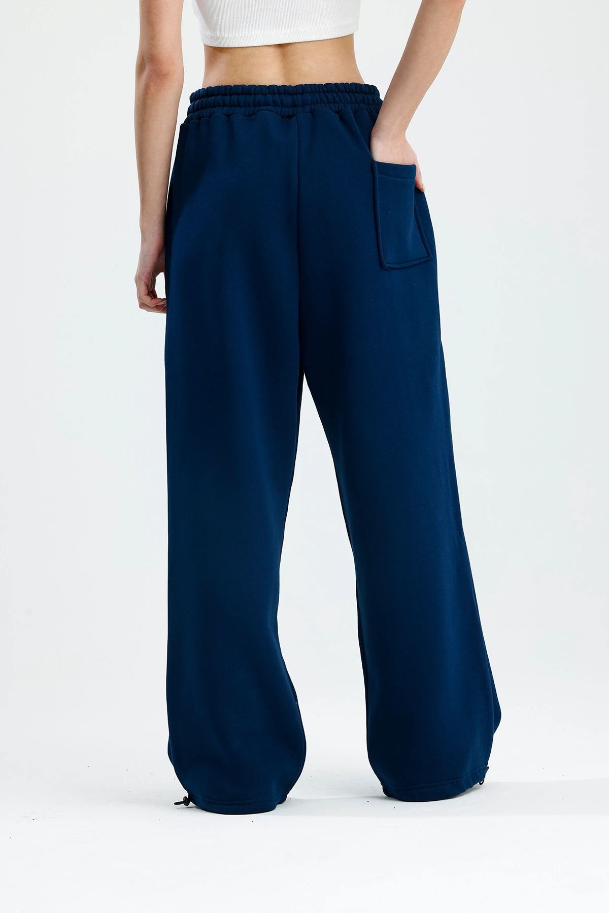 İndigo Basic Kışlık Kumaş Paçası Ayarlanabilir Baggy Eşofman