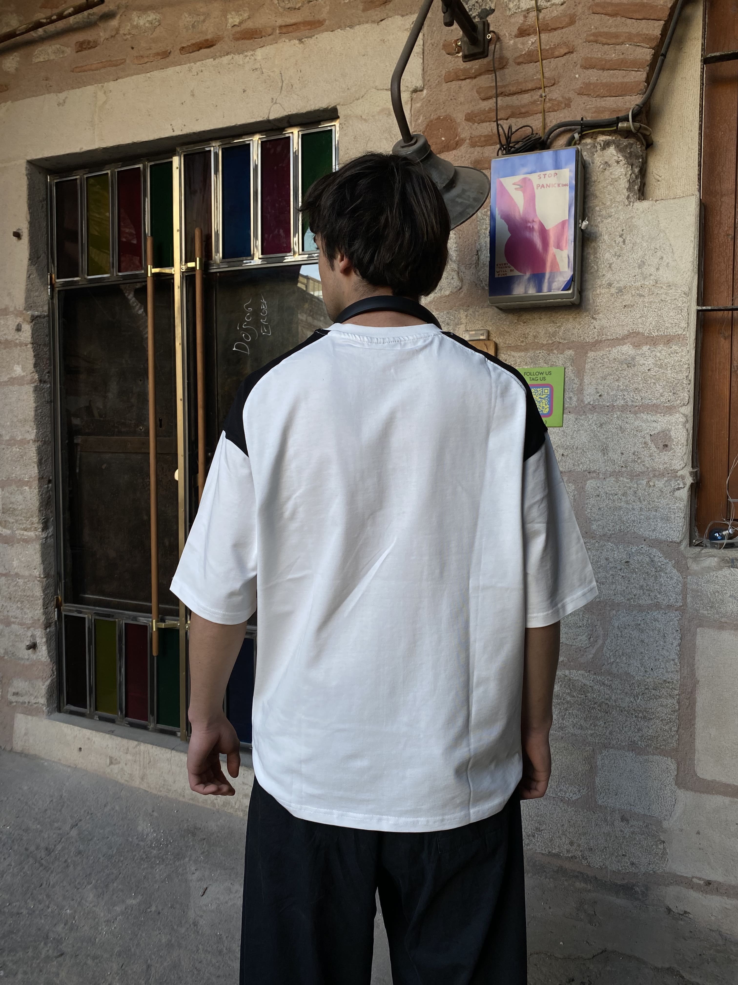 White Jersey Oversize Tişört 