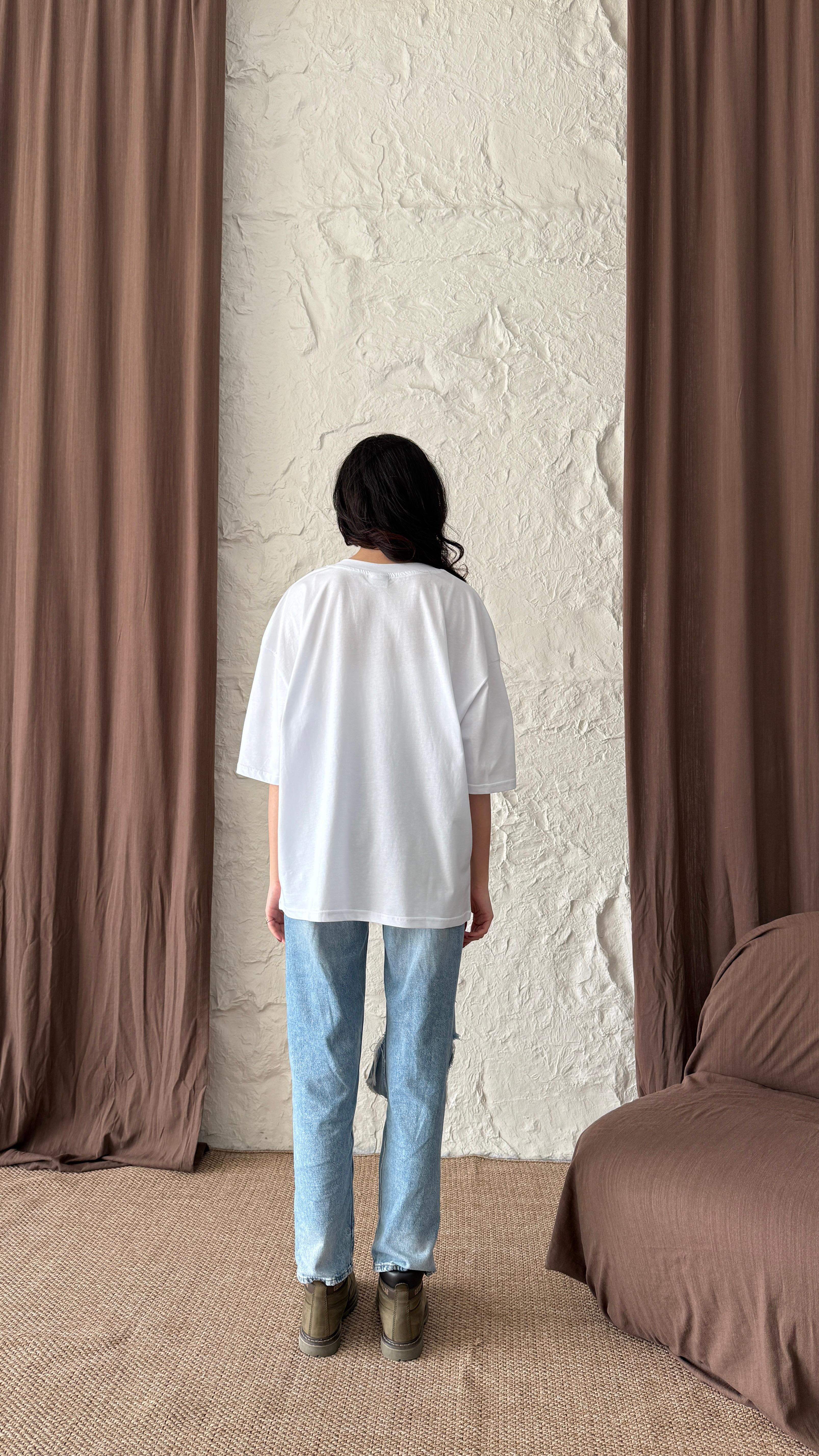 White İnferno Oversize Tişört 