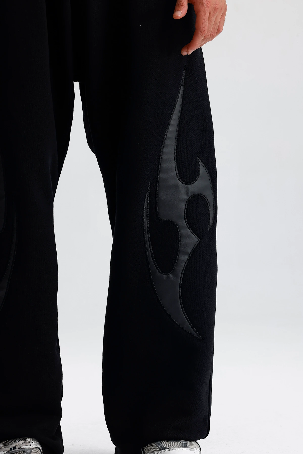 Double Tribal Deri Detay Premium Baggy Sweatpant