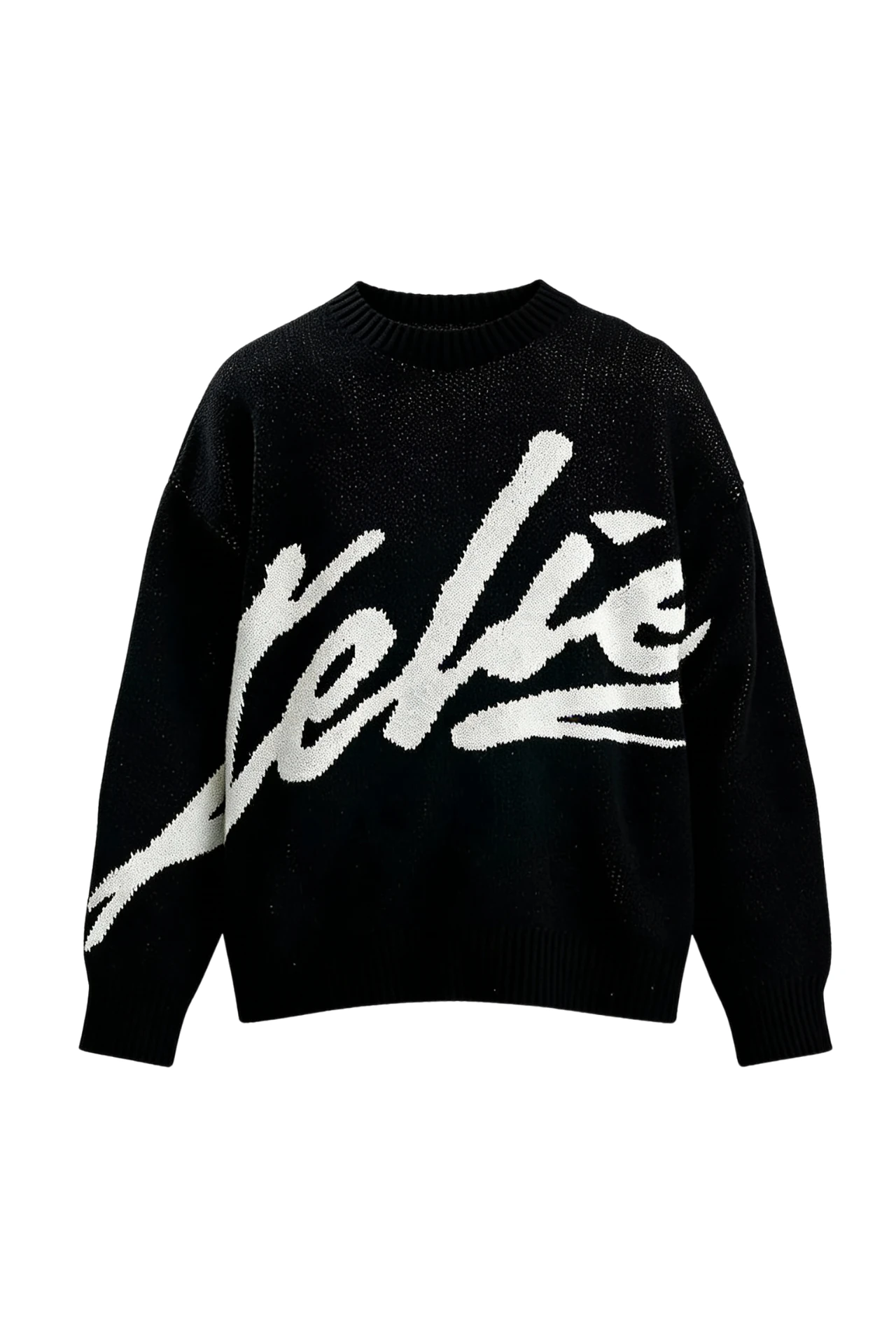 Siyah Steliez Premium Boxy Fit Oversize Triko Kazak