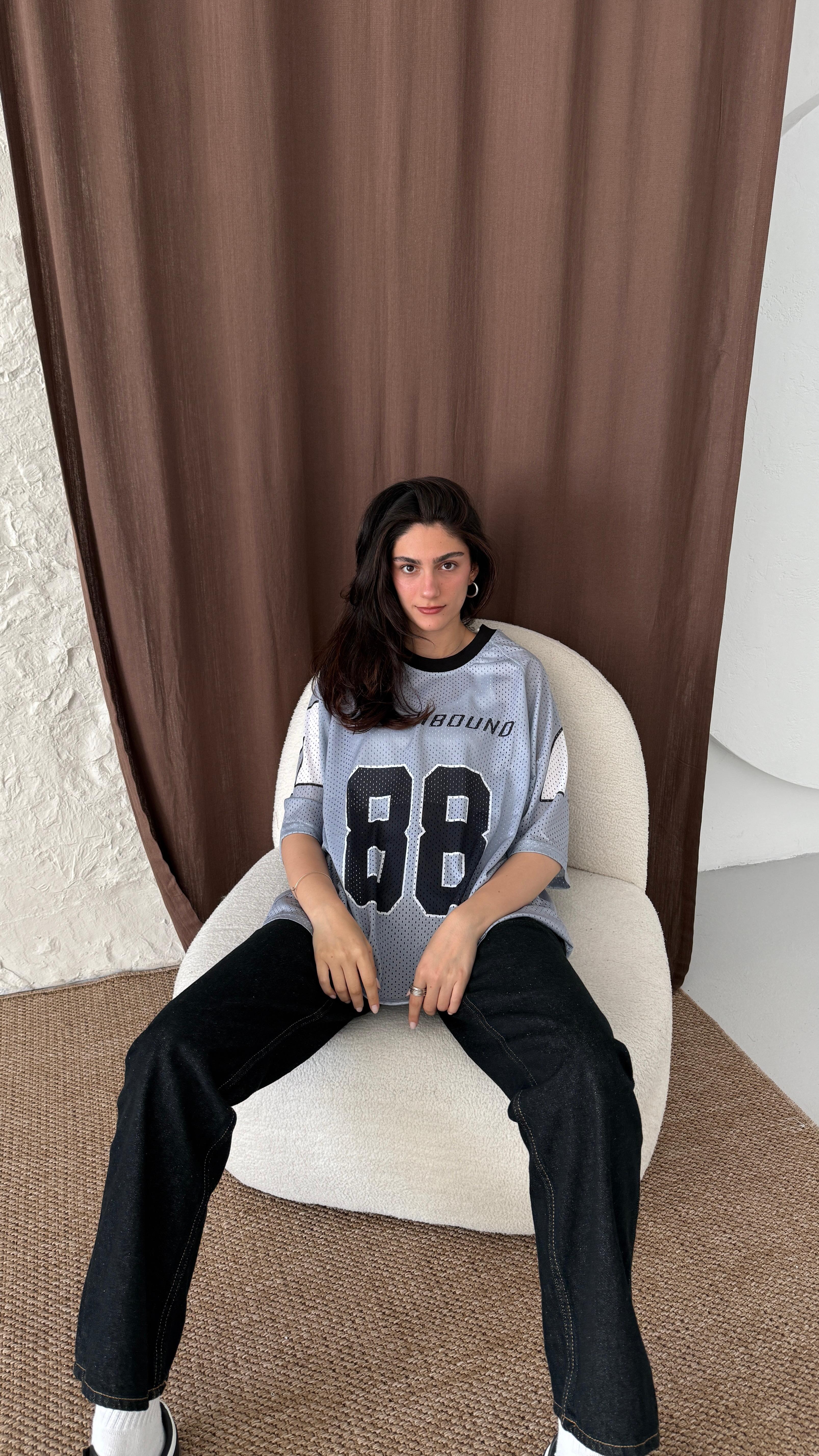 Northbound Gri Fileli Oversize Forma 