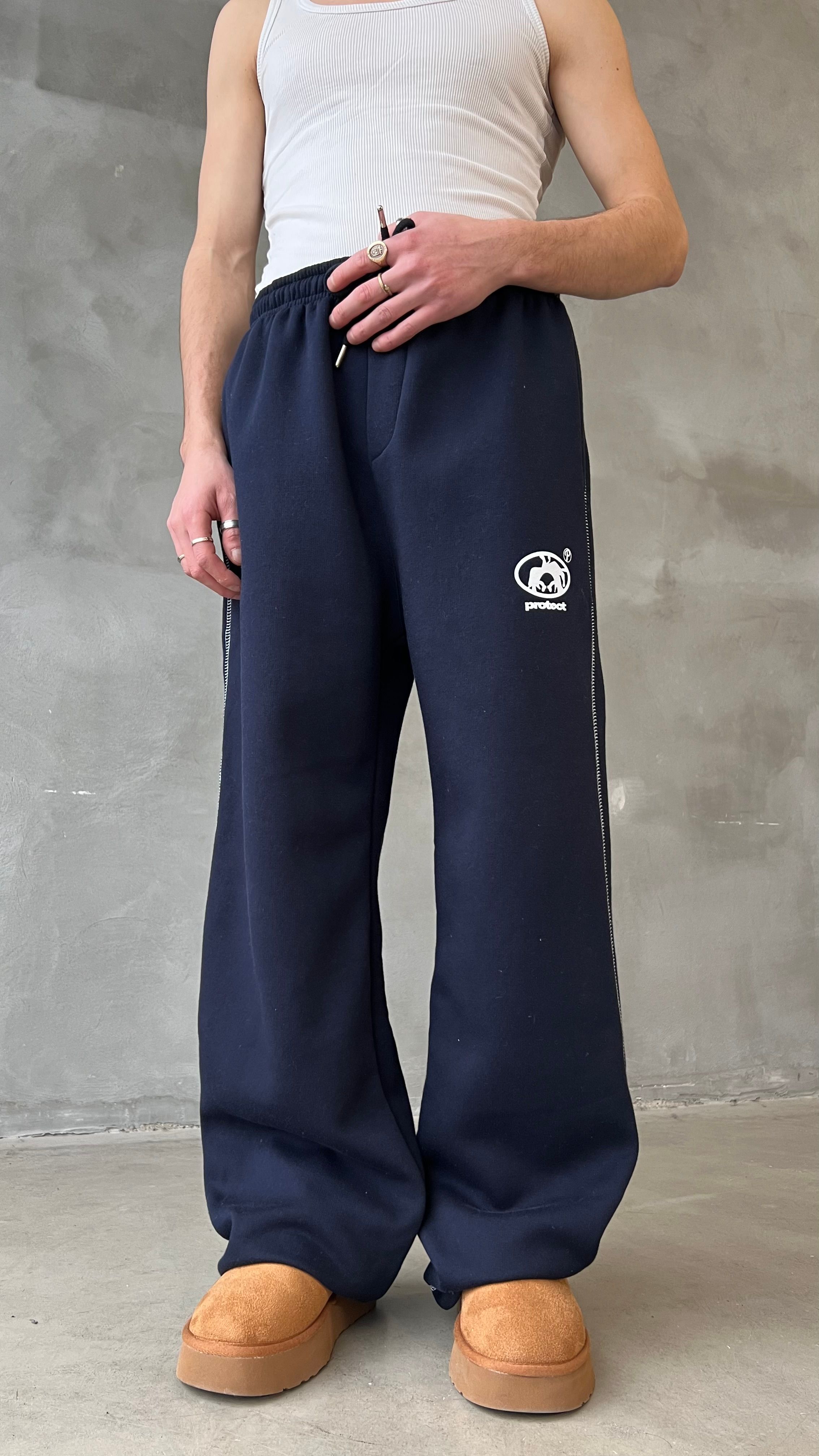 İndigo Karyoka Detay Paçası Ayarlanabilir Baggy Sweat Pant