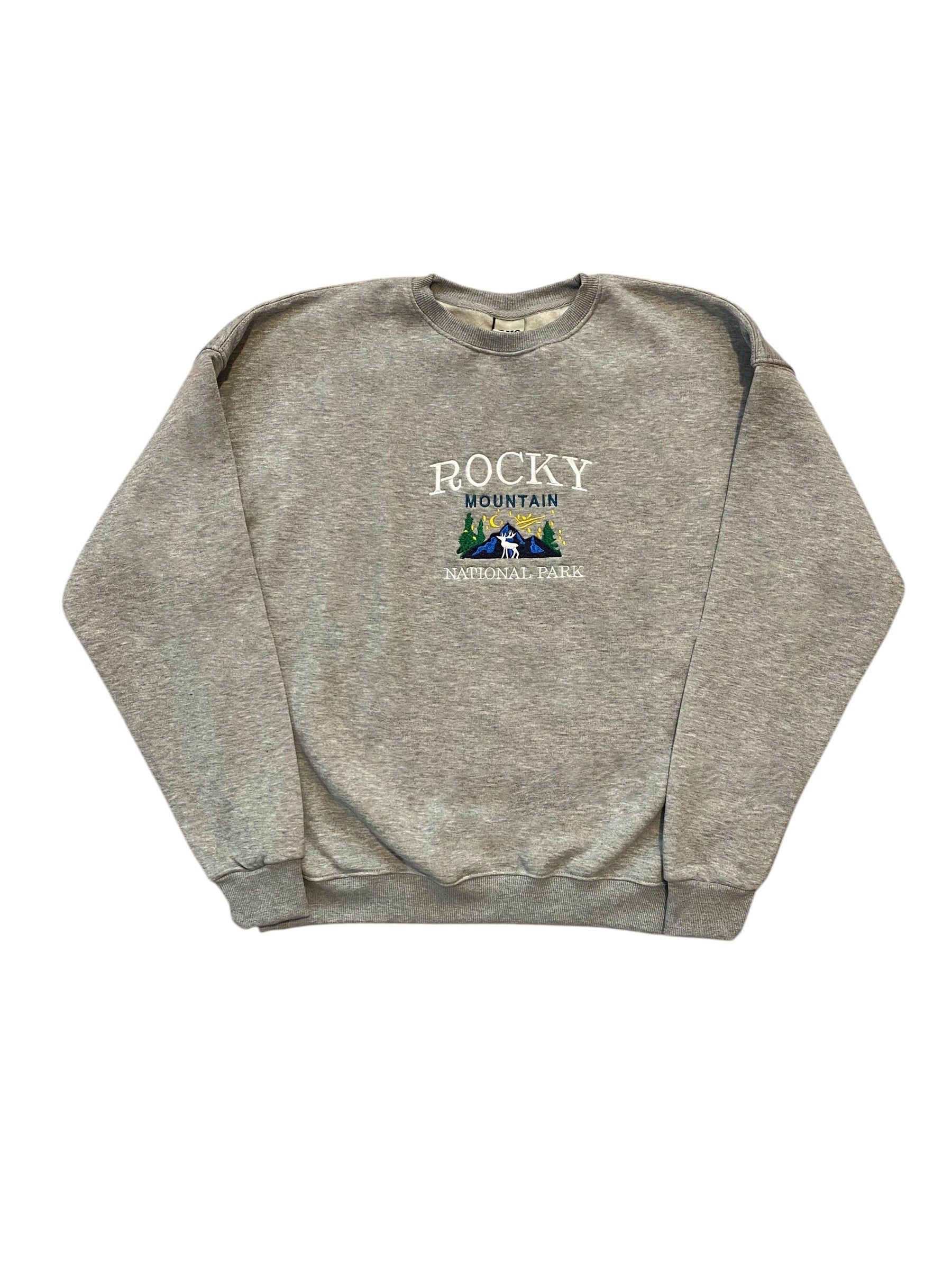 Gri Rocky Nakış İşlemeli Oversize Sweatshirt 