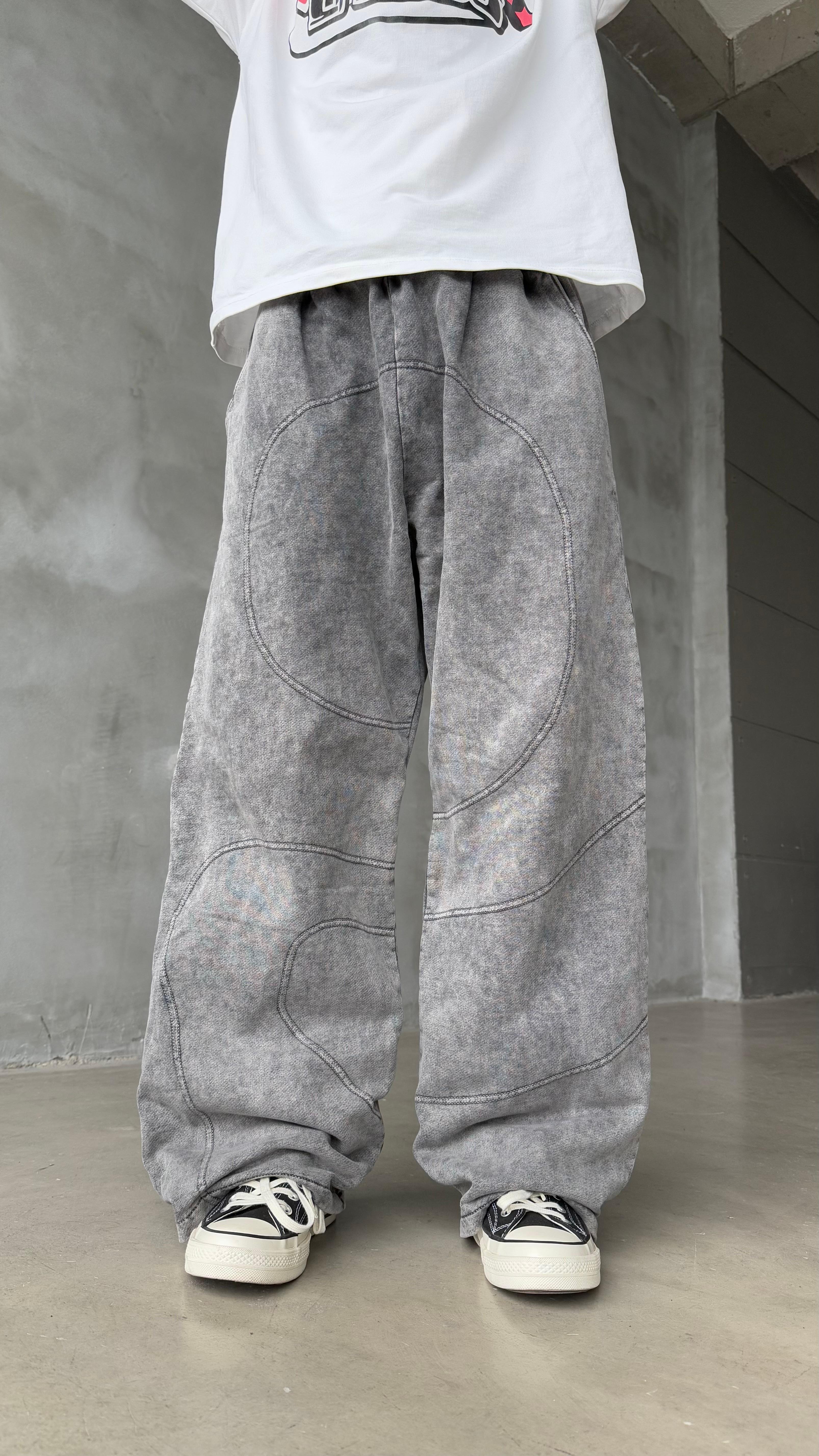 Spiral Koyu Antrasit Yıkamalı Premium Baggy Sweatpant