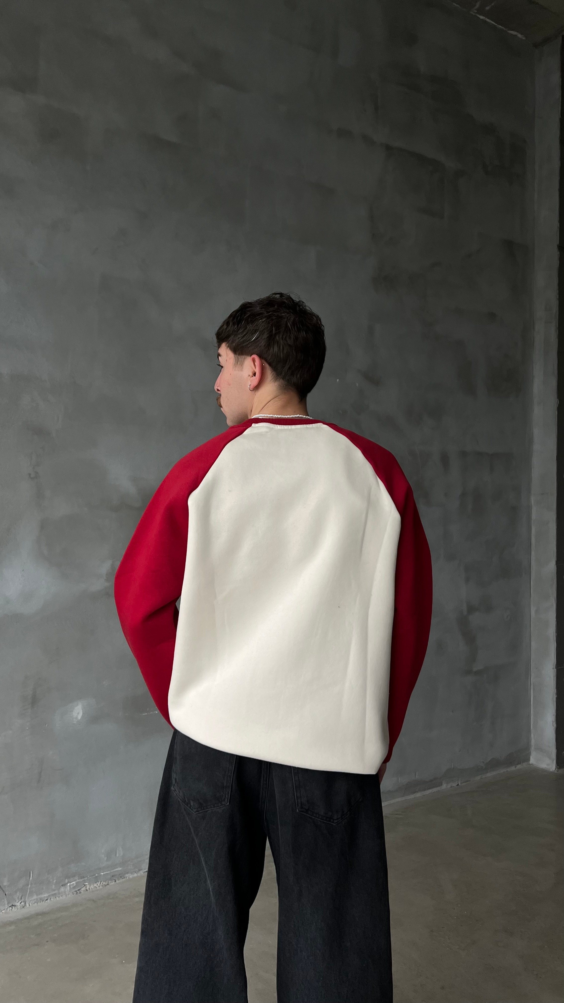 Kırmızı Reglan Kol Oversize Sweatshirt 