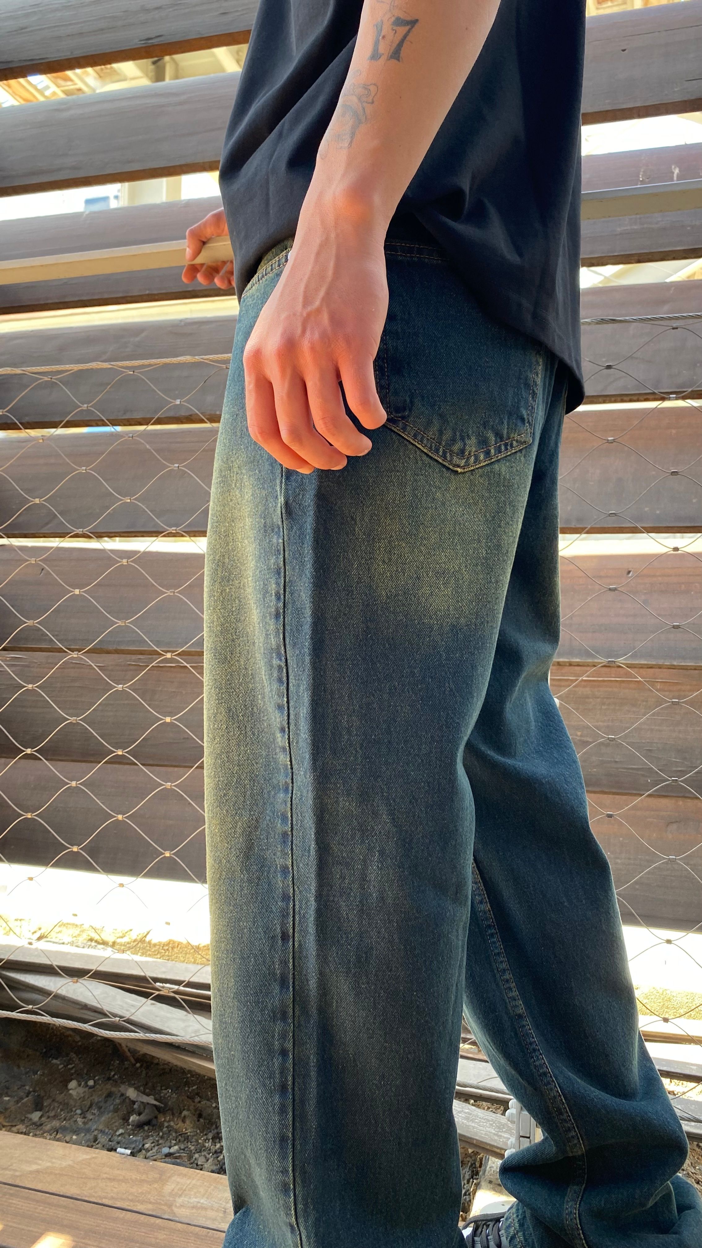 Yeşil Yıkamalı Retro Baggy Jean 