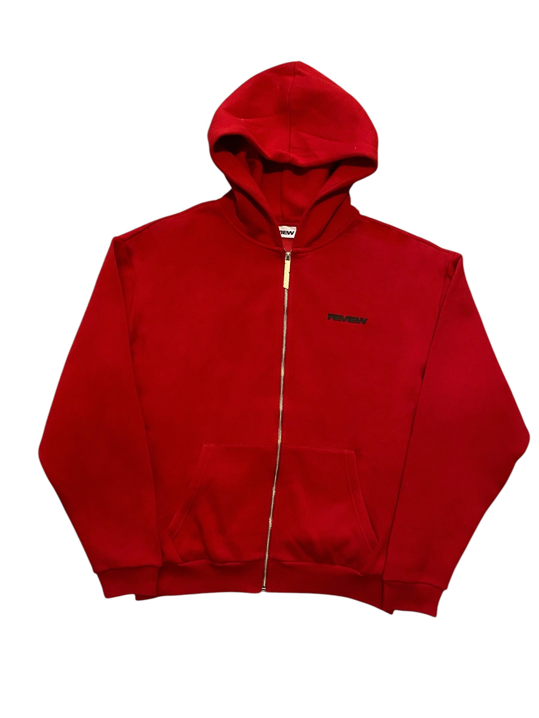 RW Red Basic Oversize Zipper Hoodie 