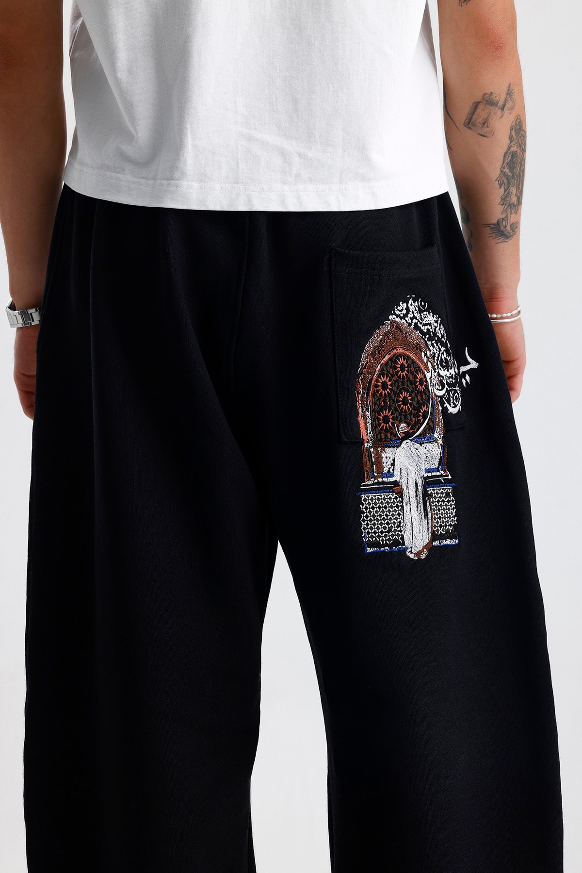 Arabic Man İn Bath Nakış Detay Premium Baggy Sweatpant