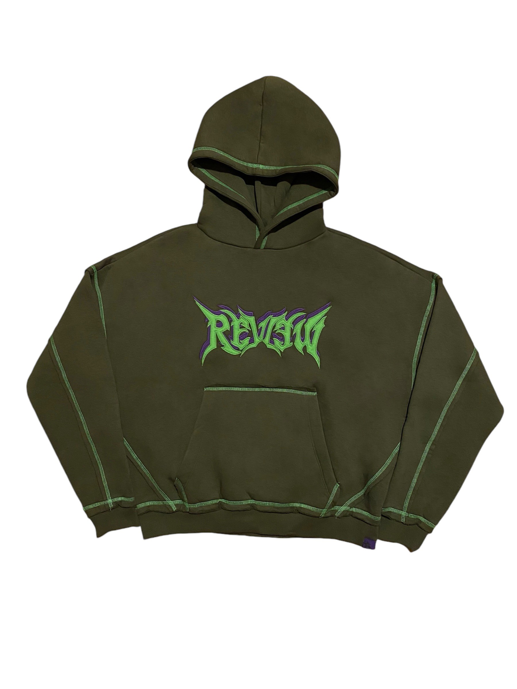 RW Haki Karyoka Detay Nakış İşlemeli Premium Oversize Hoodie