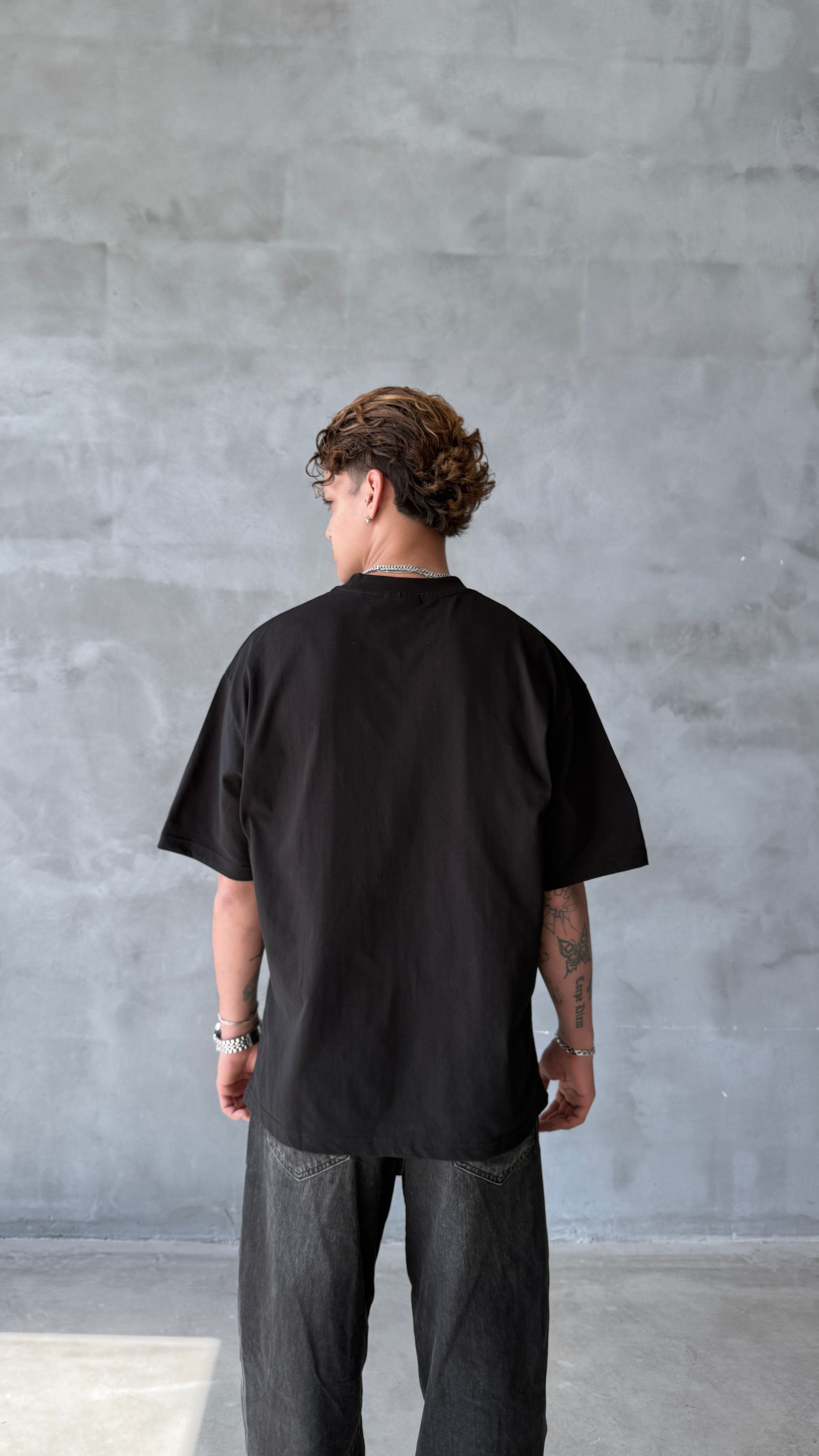 Black Vale Patchwork Oversize Tişört 