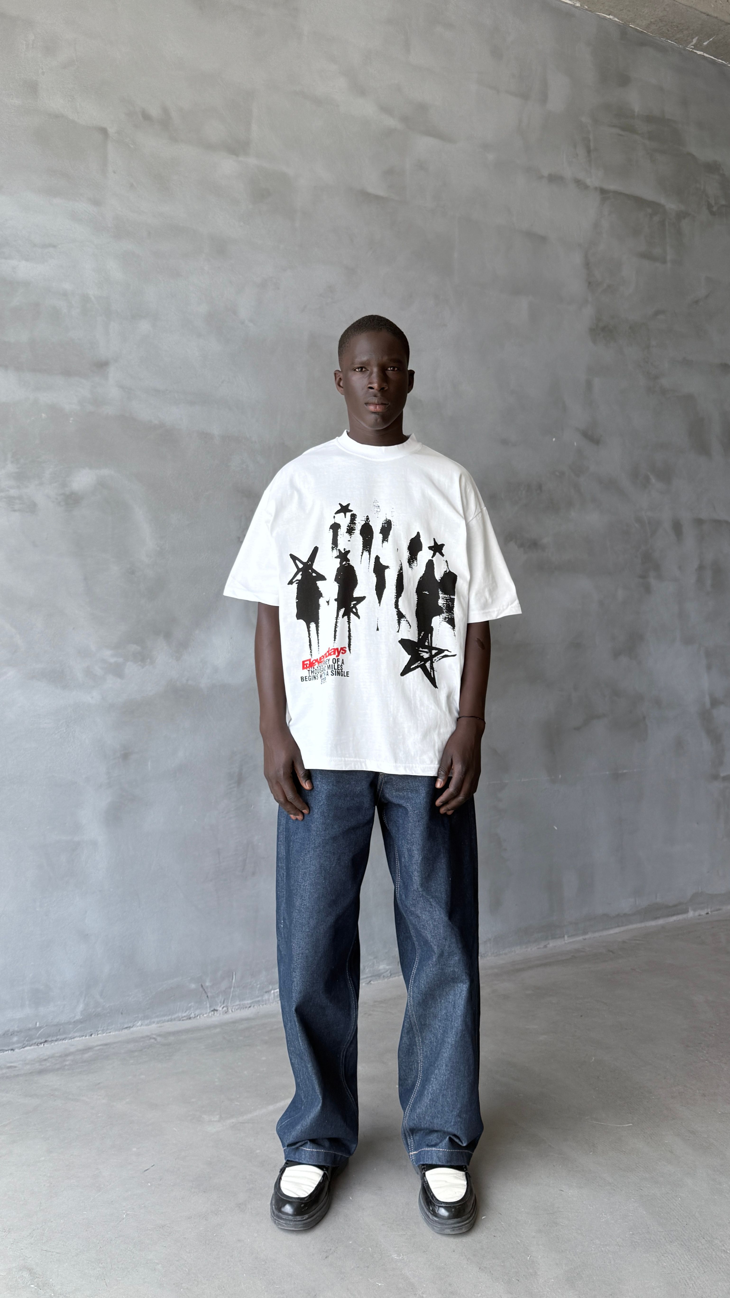 Beyaz Elevendays Boxy Fit Oversize Tişört 