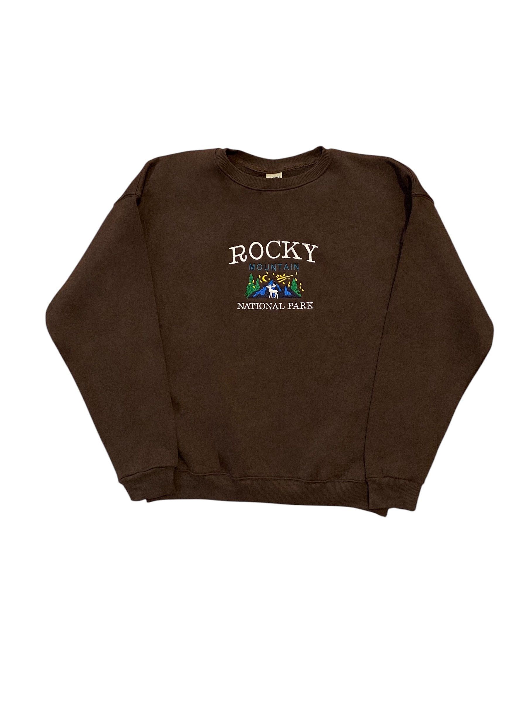 Kahverengi Rocky Nakış İşlemeli Oversize Sweatshirt 