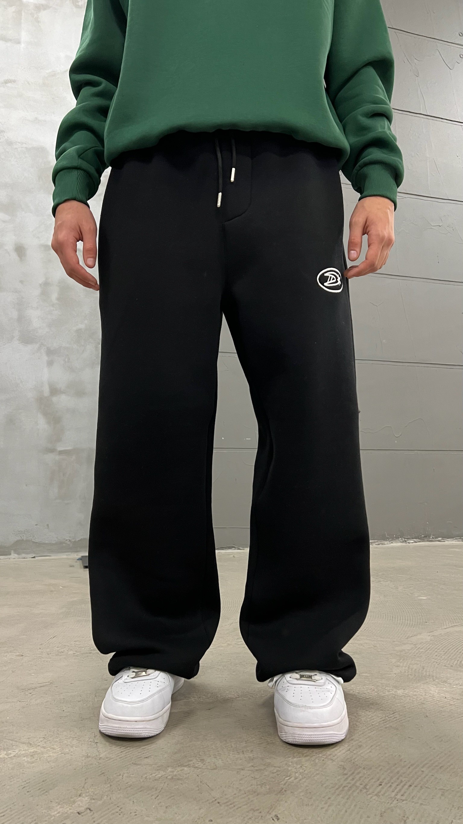 D Logo Nakış İşlemeli Paçası Ayarlanabilir Baggy Sweat Pant