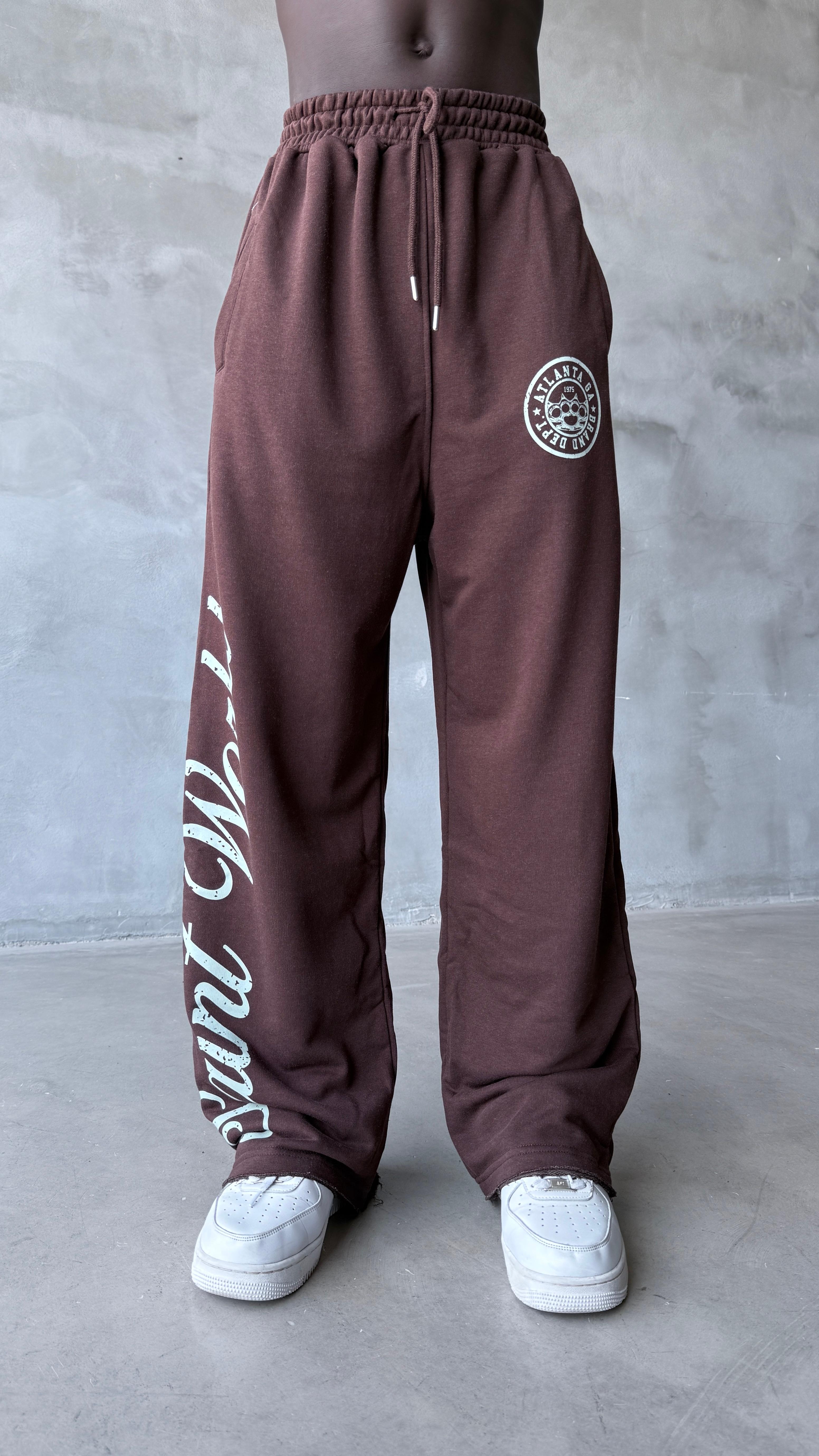 Kahve Saint World Baskılı Baggy Eşofman