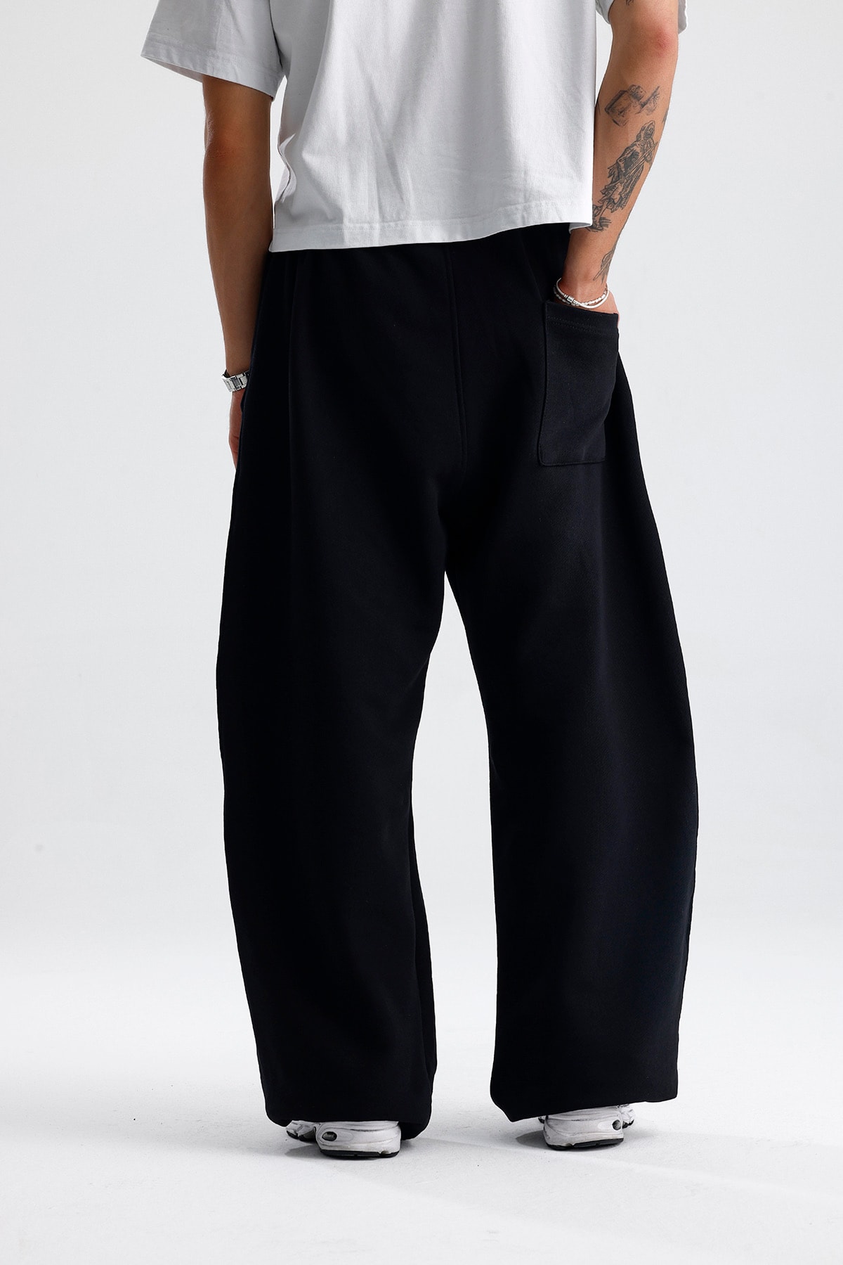 Double Tribal Deri Detay Premium Baggy Sweatpant 