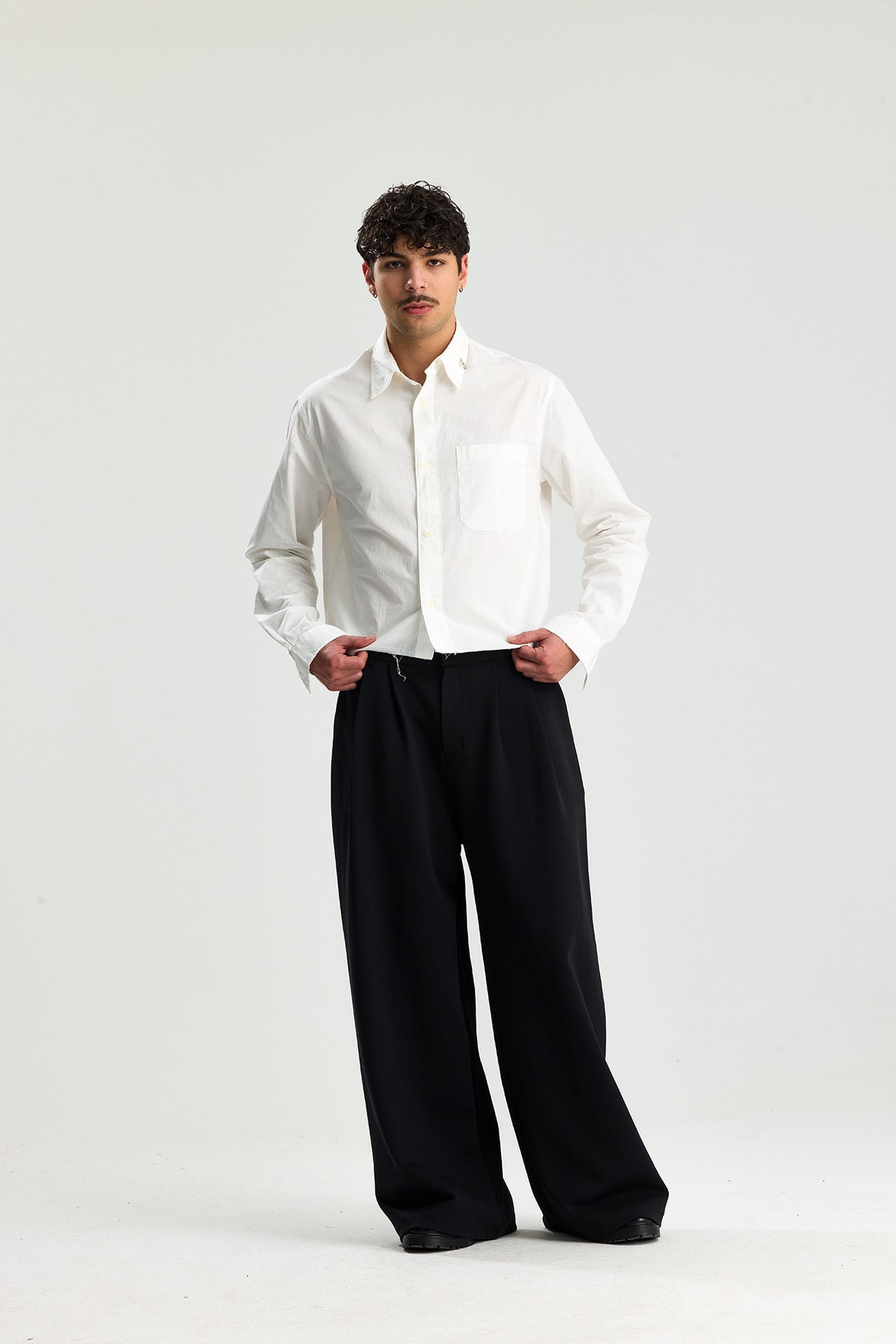 Wes Nakış Detay Premium Baggy Kumaş Pantolon