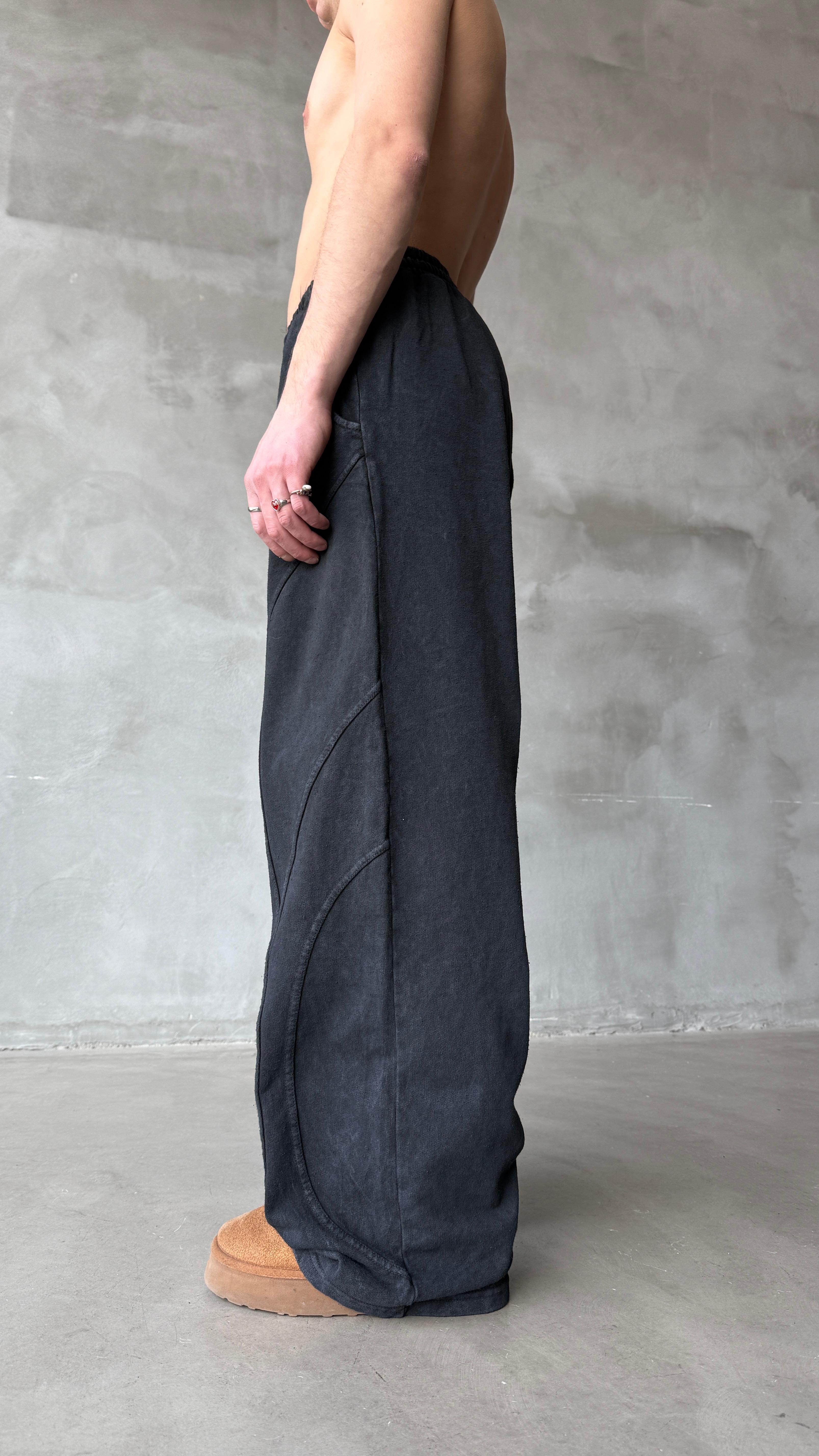 Claw Lines Antrasit Yıkamalı Mevsimlik Premium Baggy Sweatpant