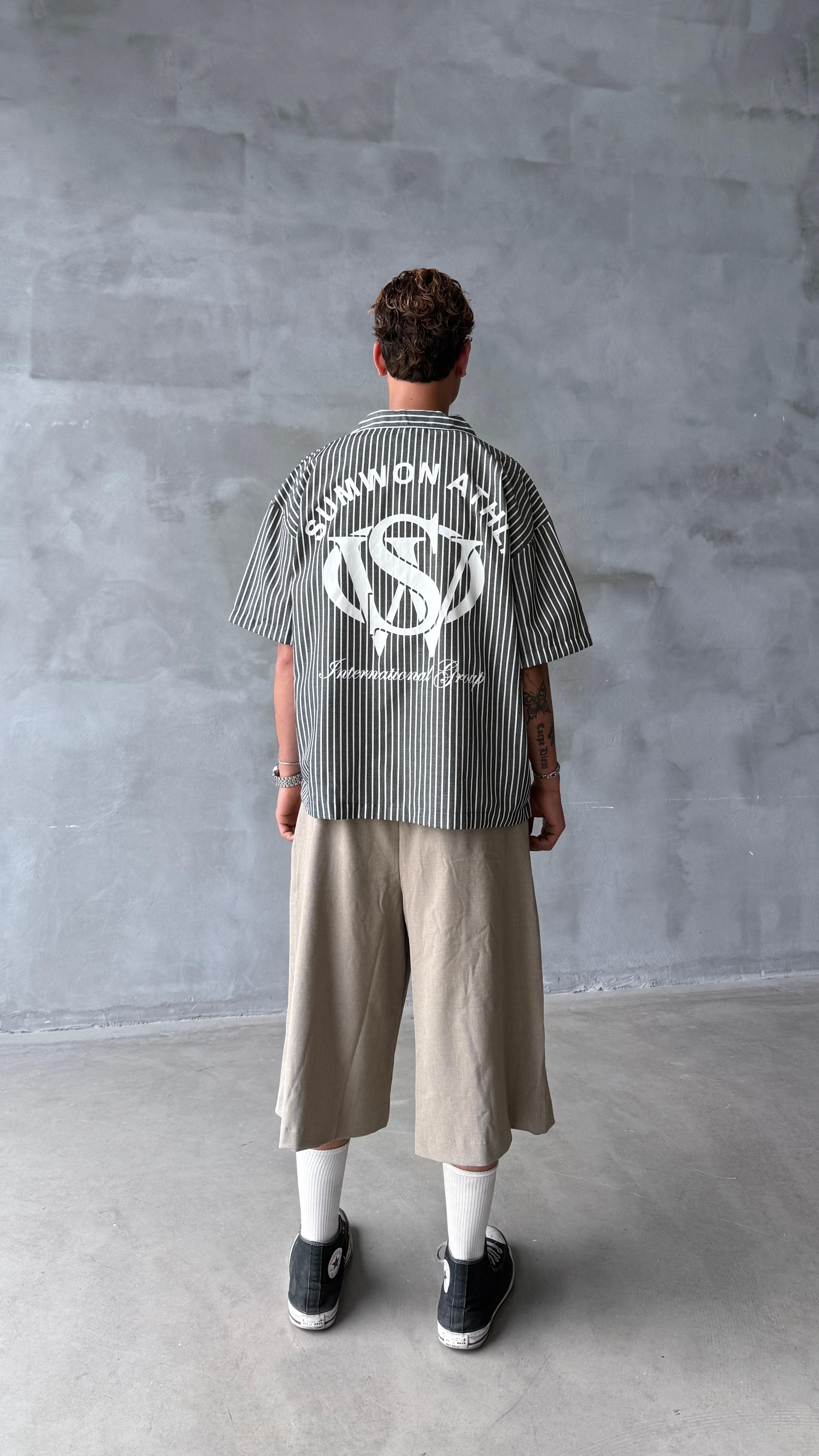 VSV Siyah Çizgili Oversize Gömlek