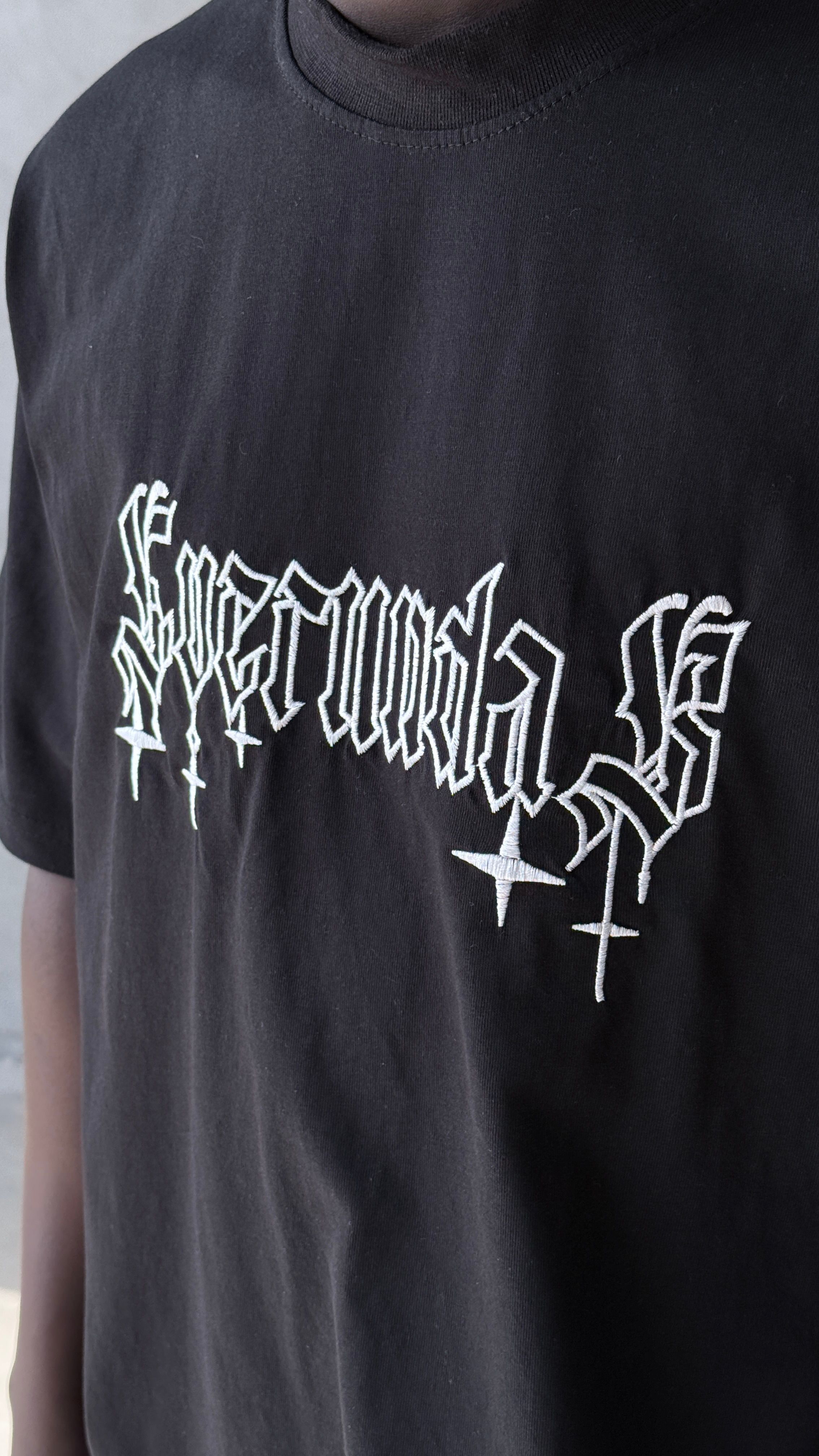 Black Symbo Nakış Detay Oversize Tişört 