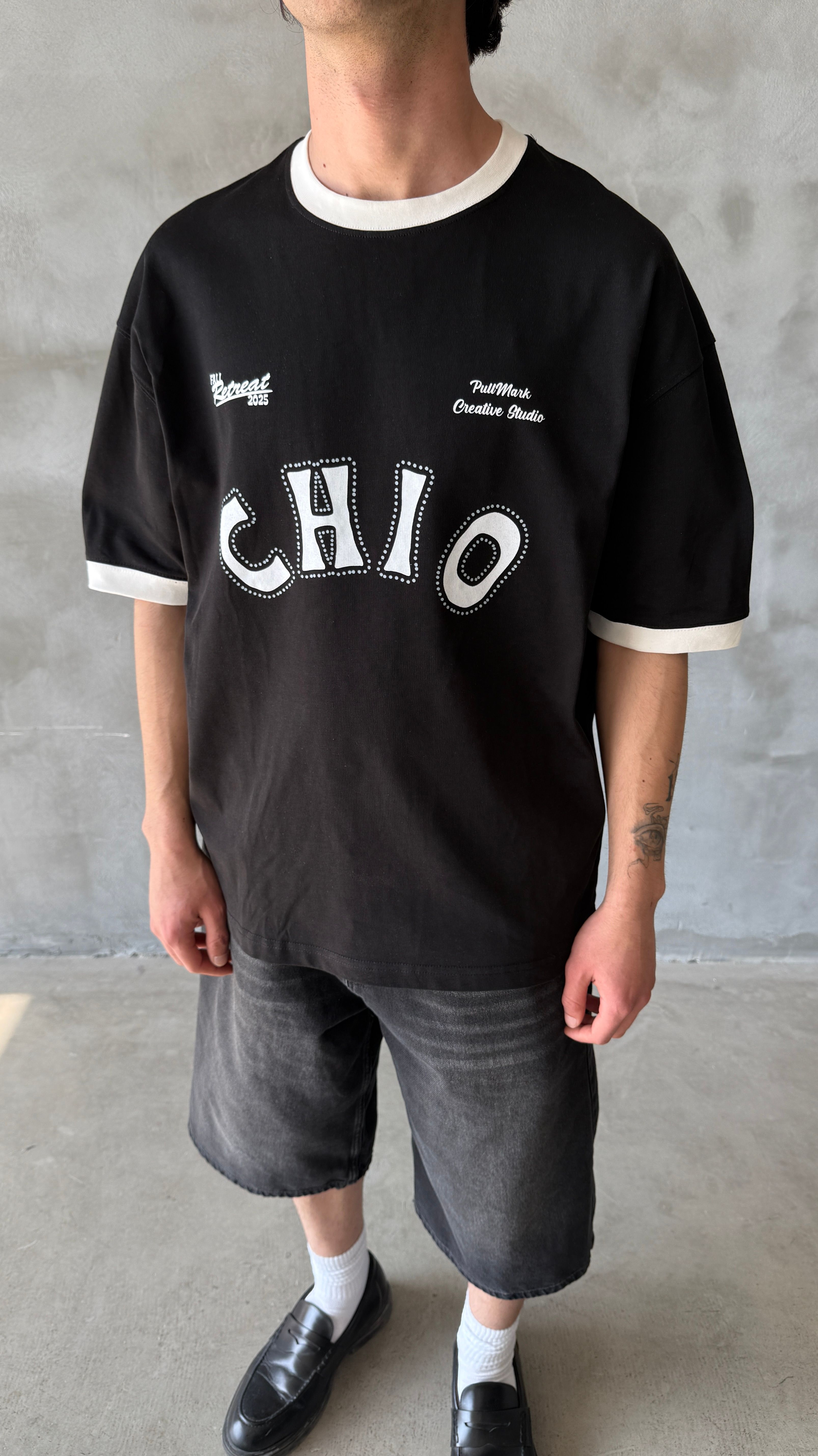 Siyah Chio Oversize Tişört 