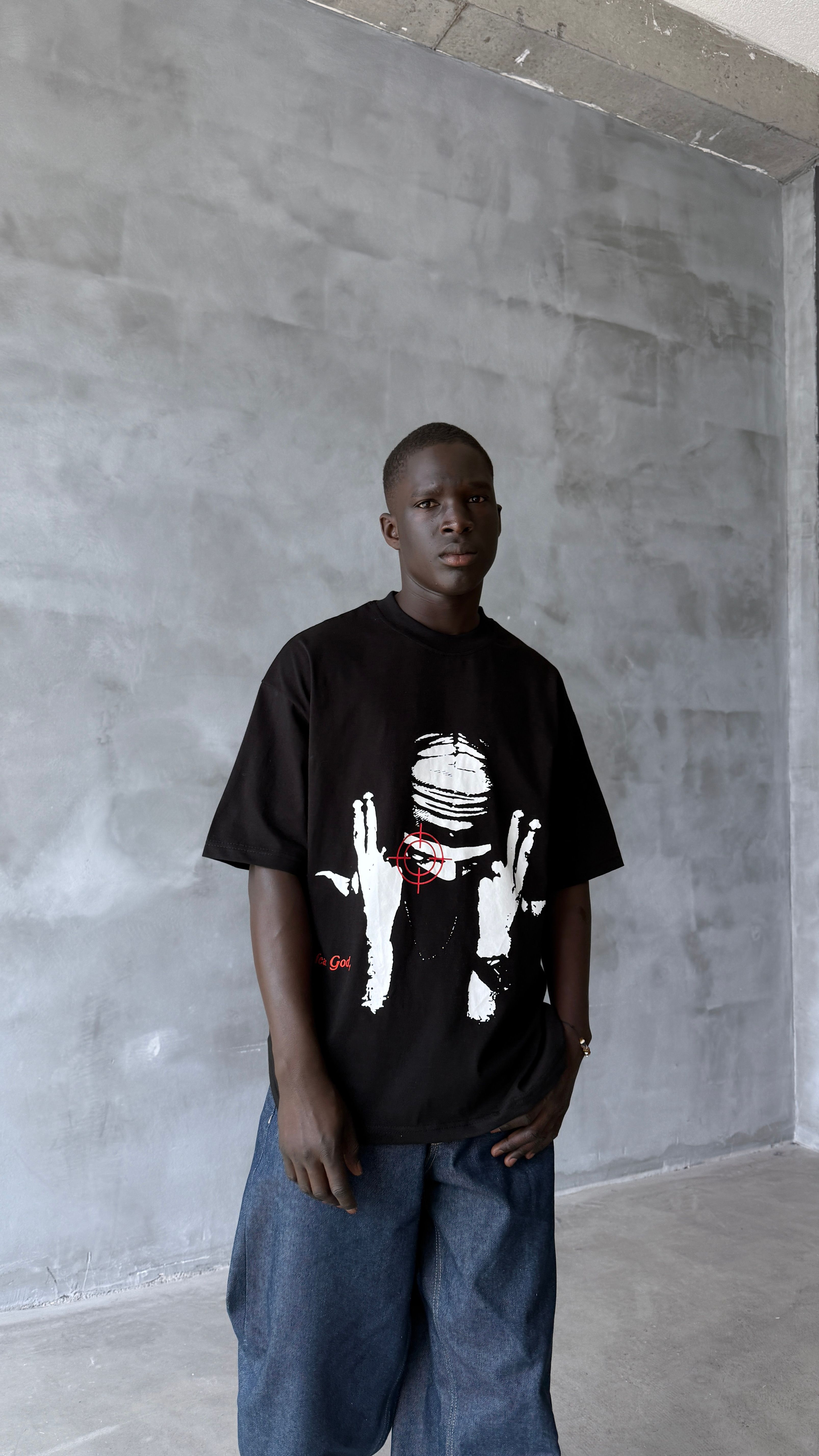 Siyah Fear God Boxy Fit Oversize Tişört 