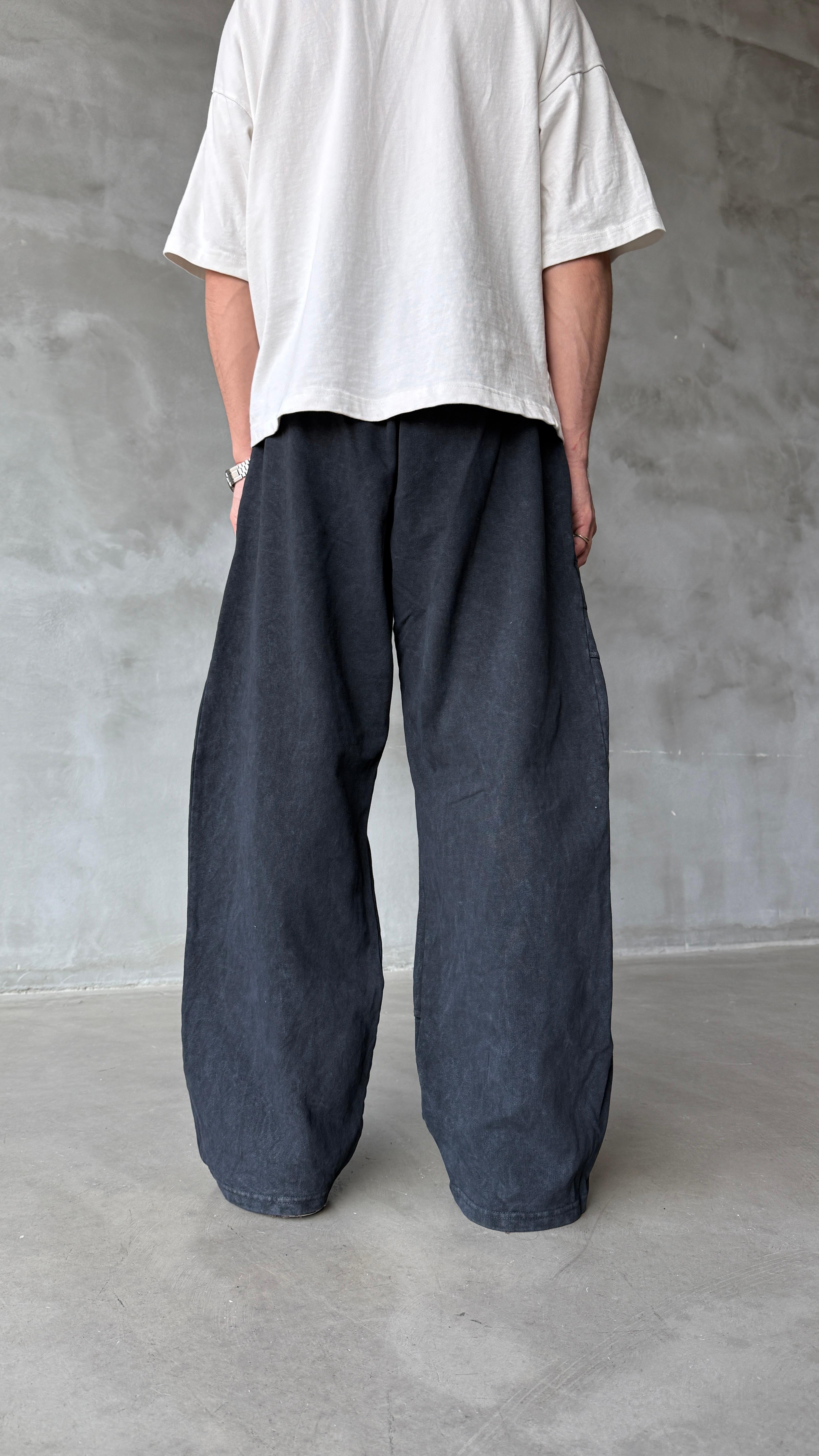 Three Lines Antrasit Yıkamalı Mevsimlik Premium Baggy Sweatpant