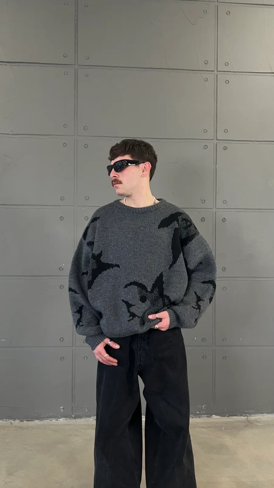 Symbo Oversize Premium Yıkamalı Triko Kazak 