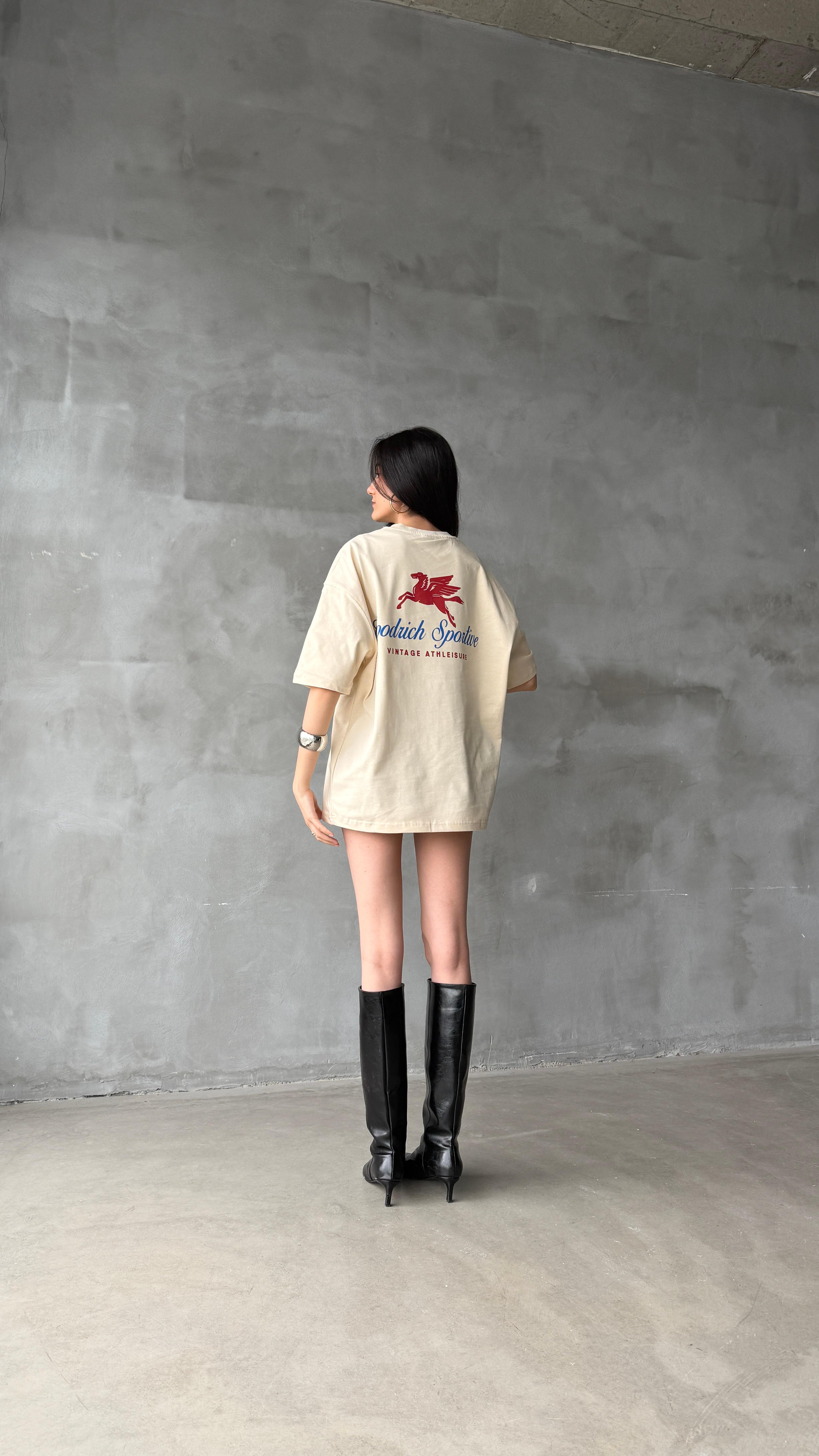Goodrich Krem Oversize Tişört