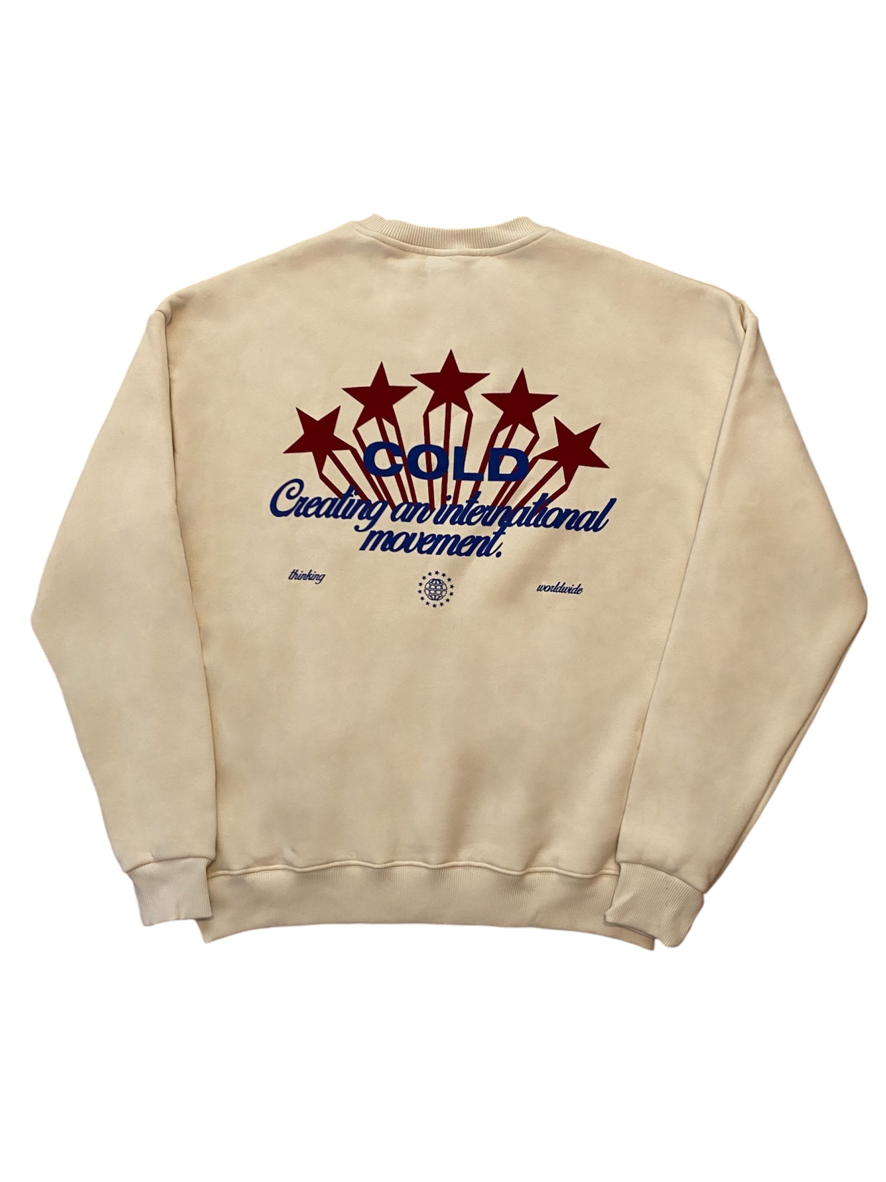 Cold Stars Krem Oversize Sweatshirt 