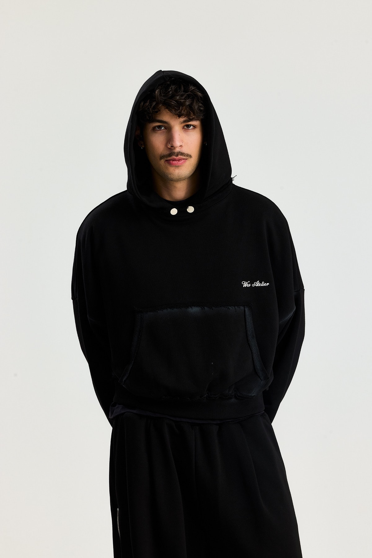 Wes Atelier Şapkası Çıkarılabilir Yıkamalı Premium Boxy Fit Hoodie 