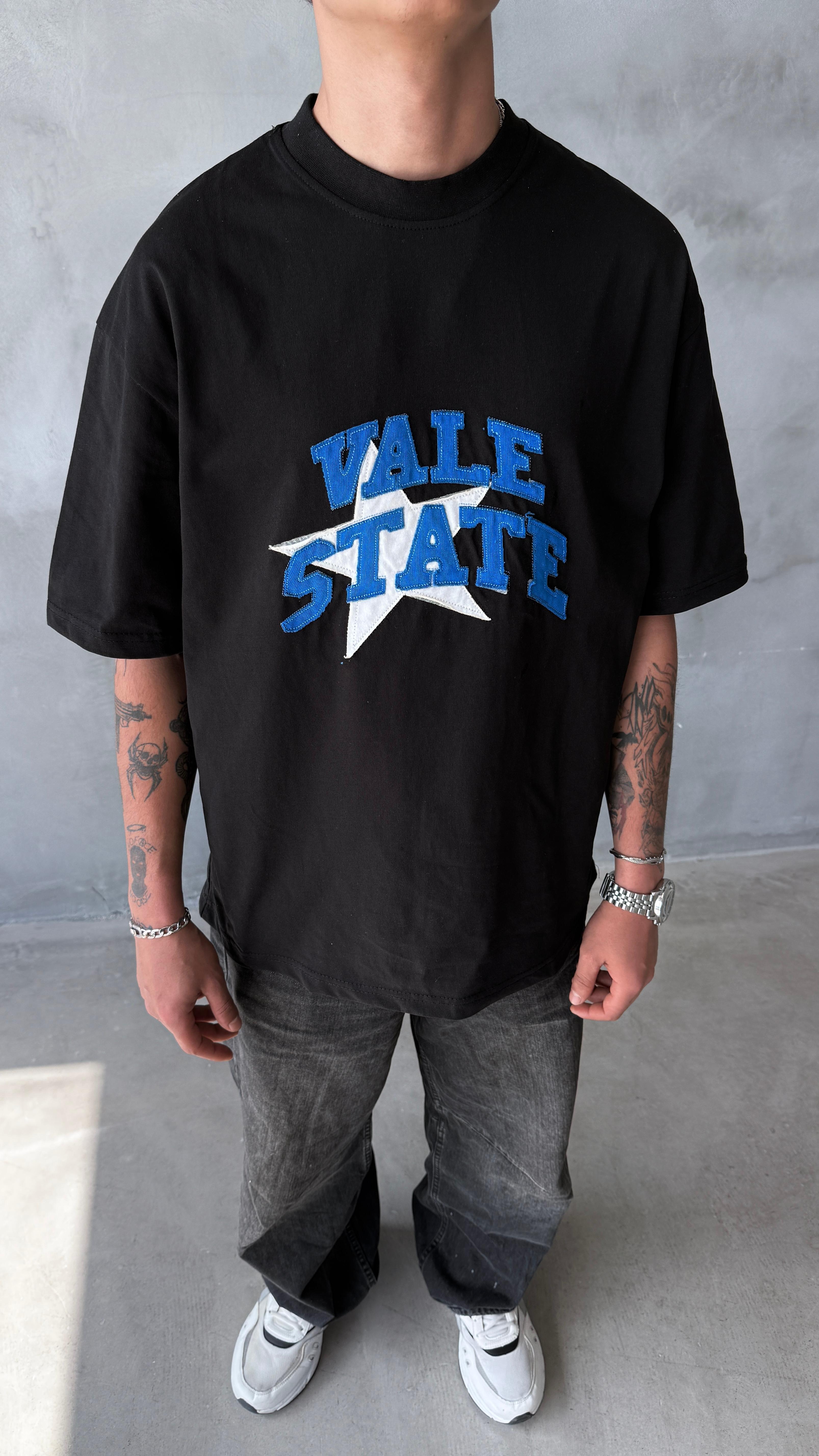 Black Vale Patchwork Oversize Tişört 