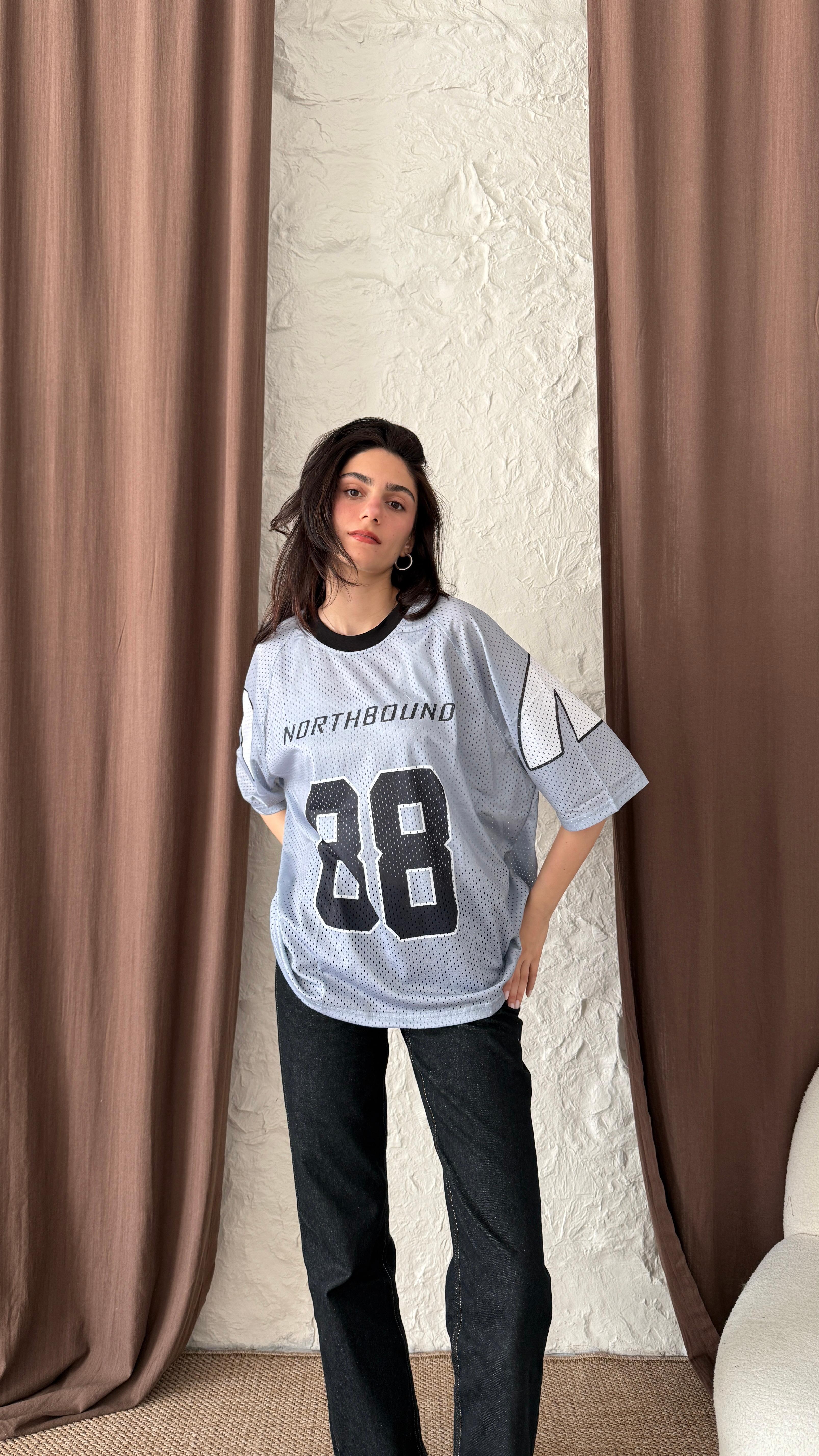 Northbound Gri Fileli Oversize Forma 