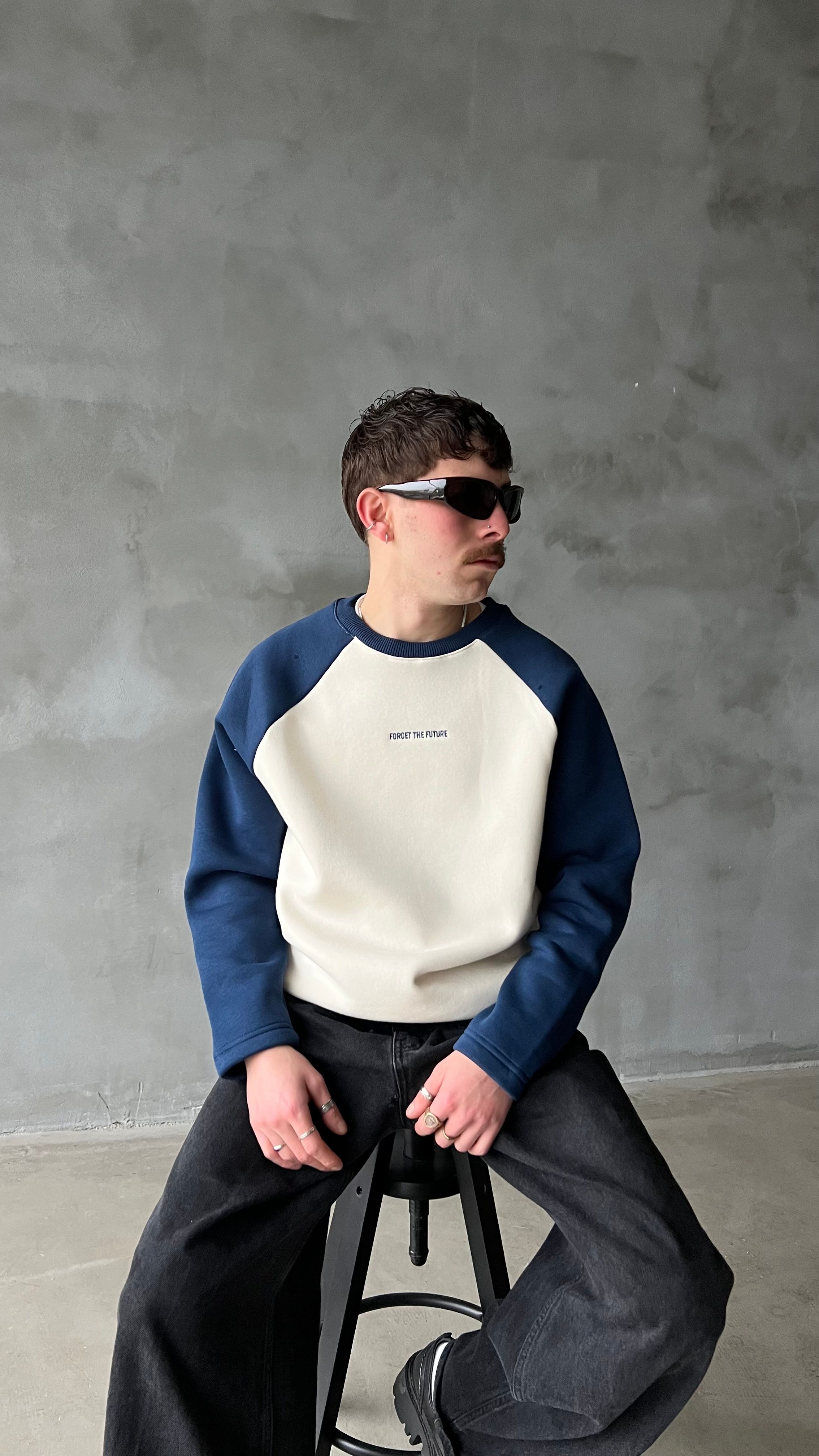 İndigo Reglan Kol Oversize Sweatshirt 