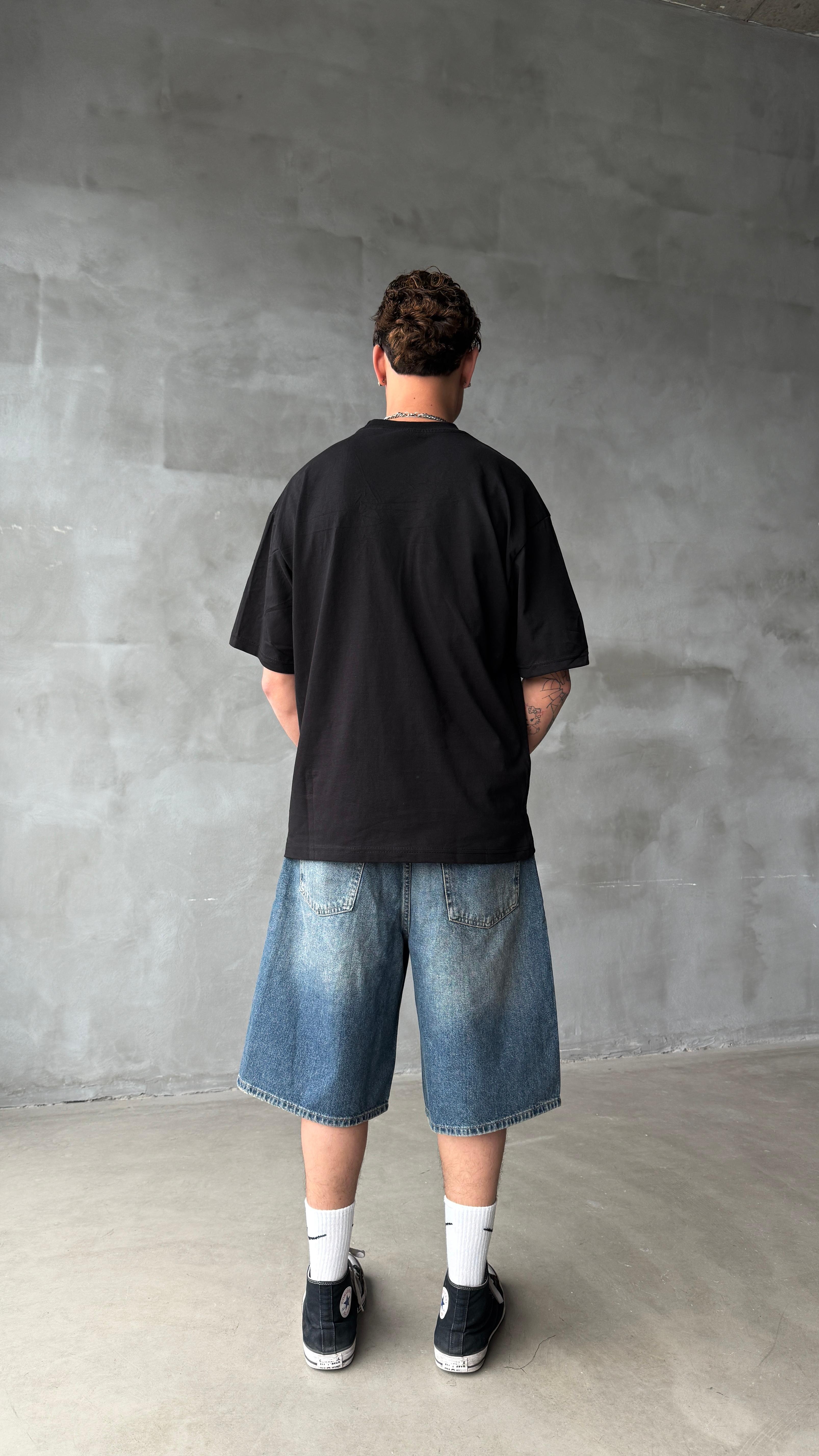 Chaos Siyah Oversize Tişört 