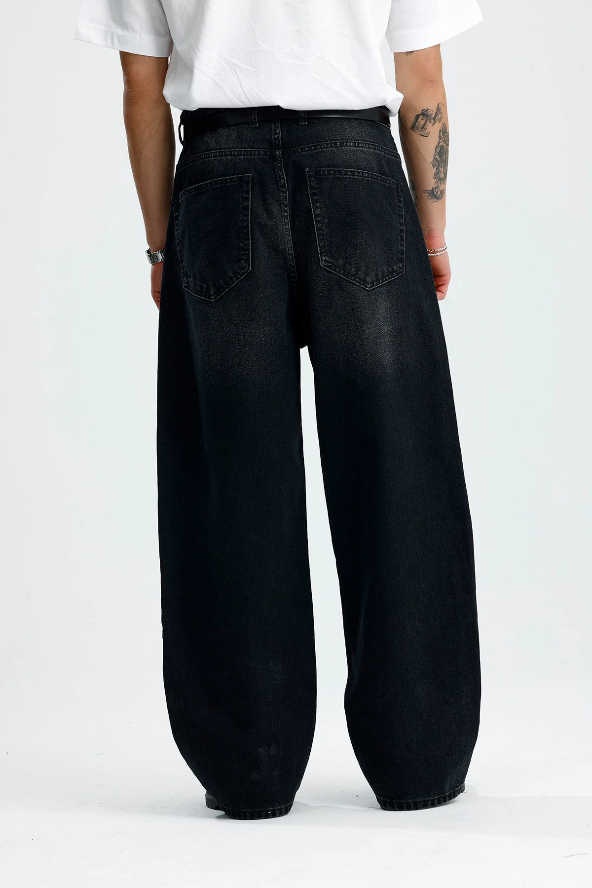 Antrasit Kar Yıkamalı Premium Baggy Jean