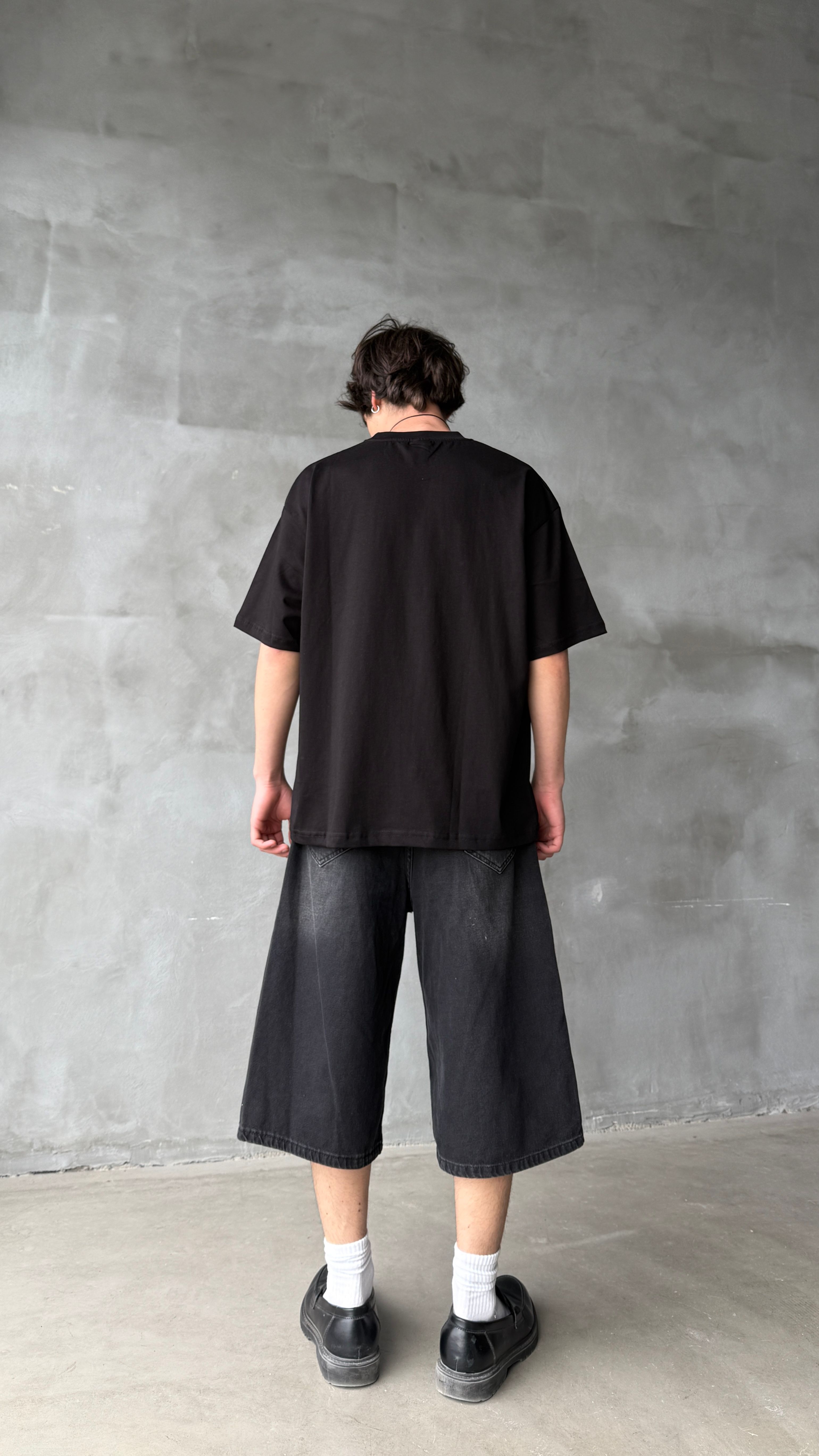 Aetherium Siyah Oversize Tişört 