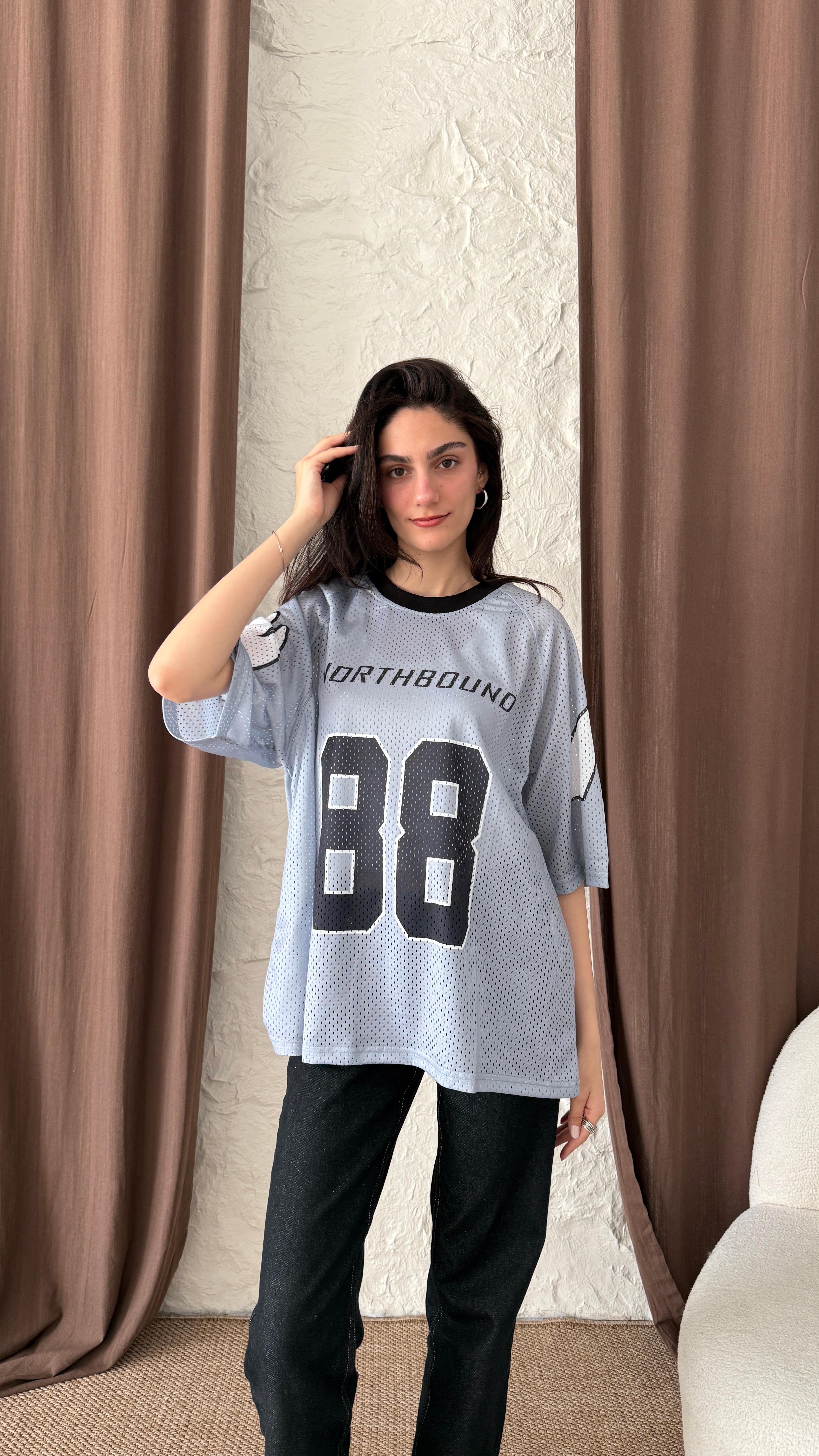 Northbound Gri Fileli Oversize Forma 