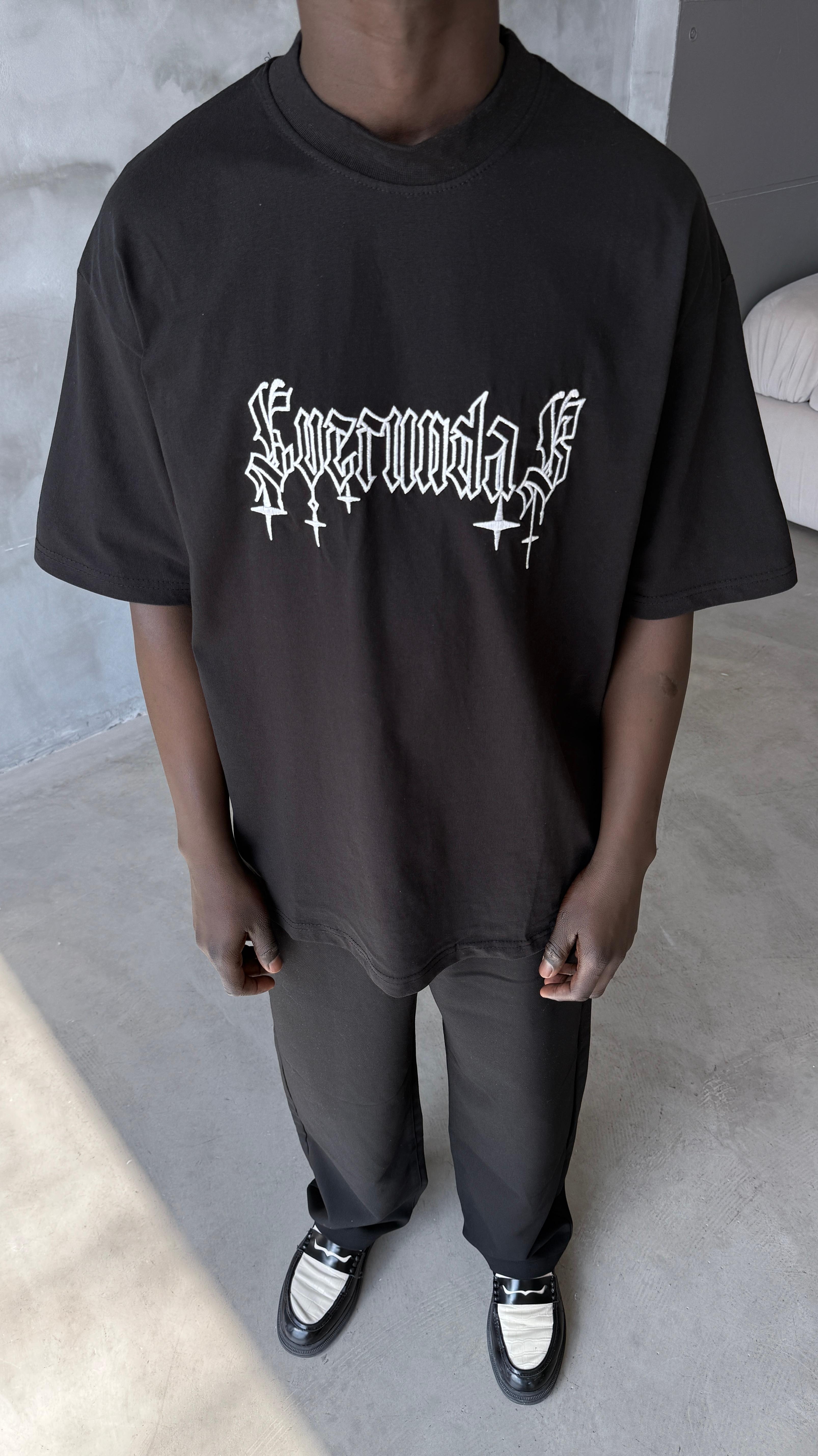 Black Symbo Nakış Detay Oversize Tişört 