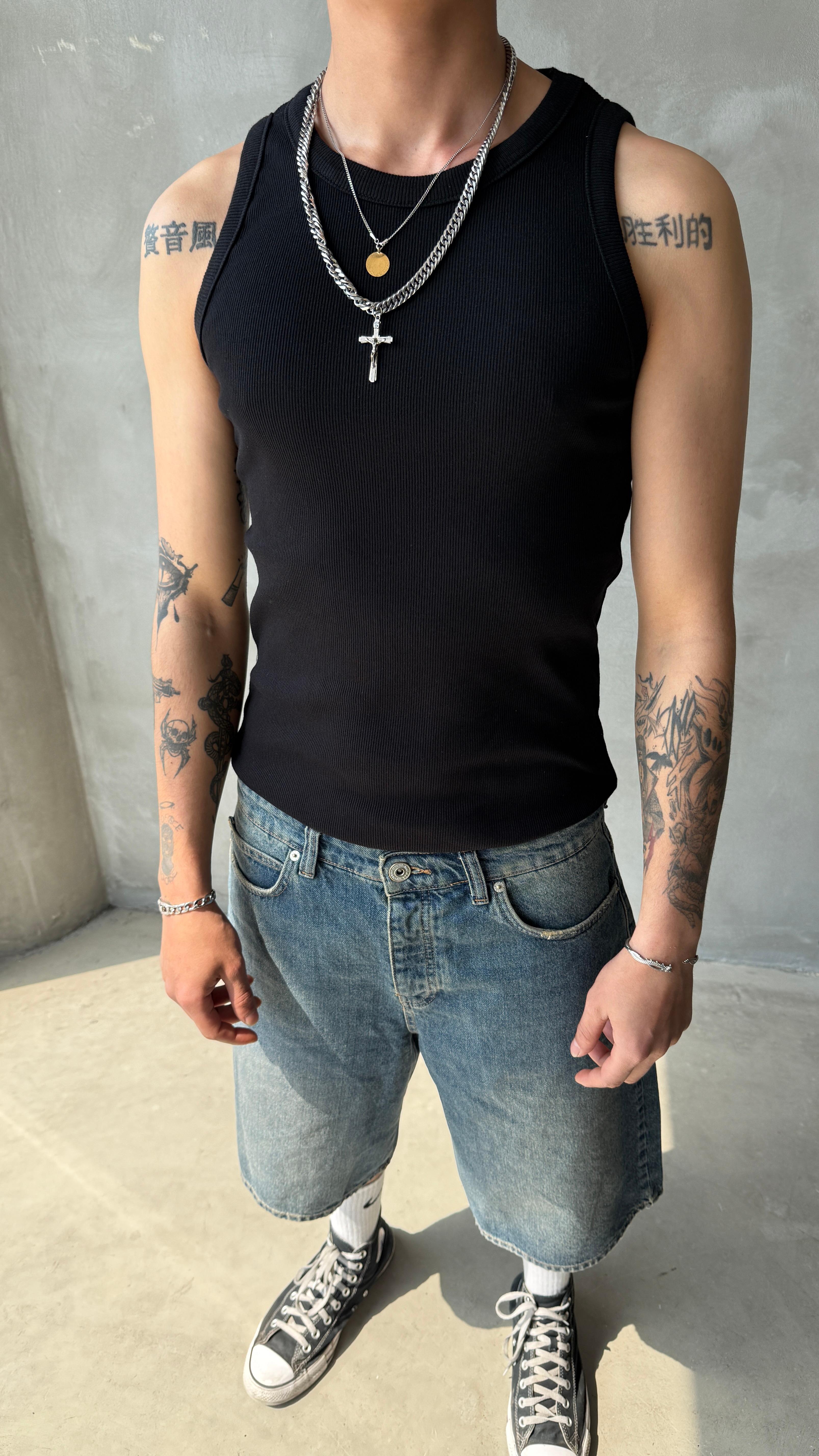 Siyah Premium Tank Top Atlet 