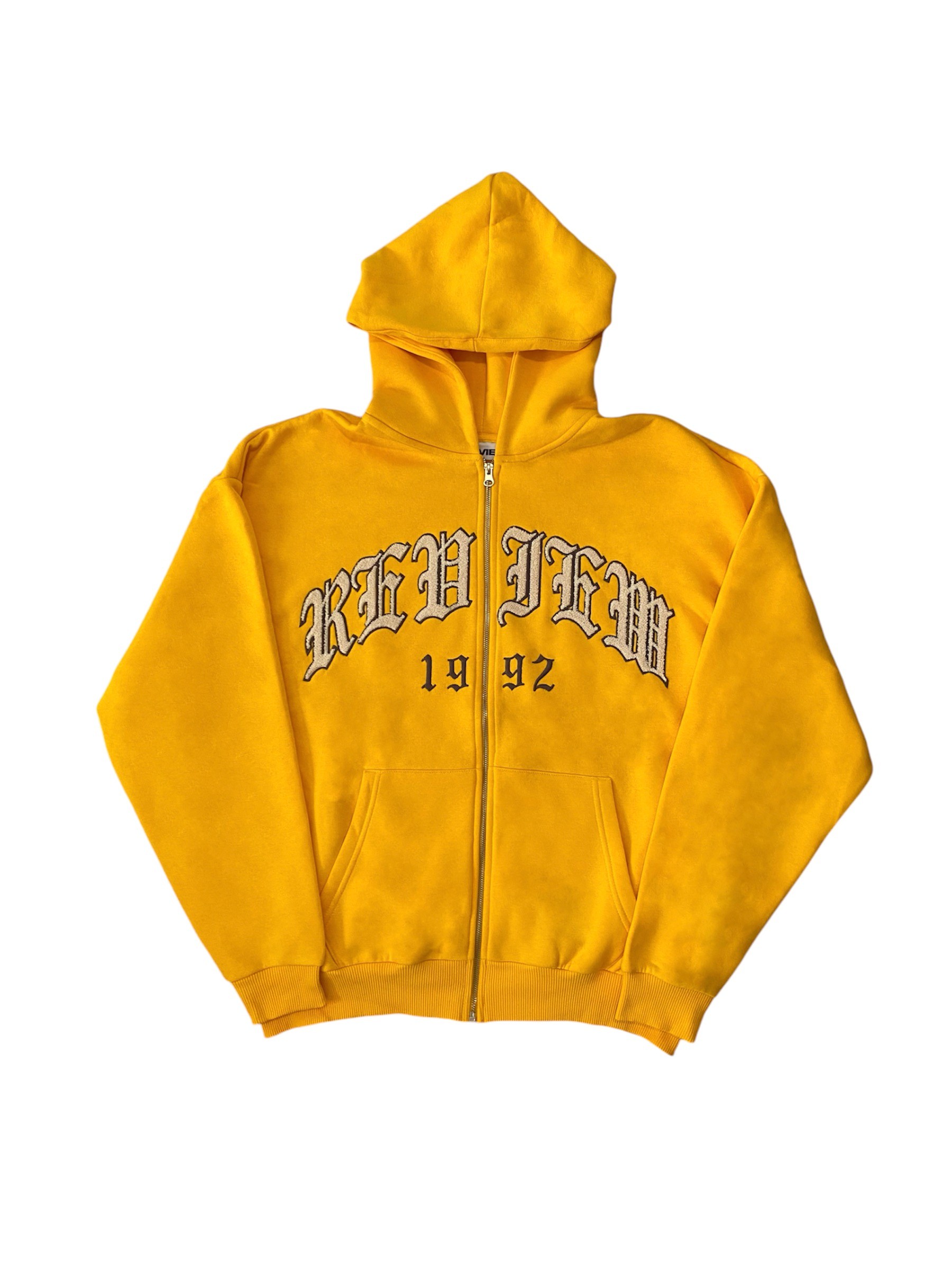 RW Yellow Nakış İşlemeli Oversize Zipper Hoodie 