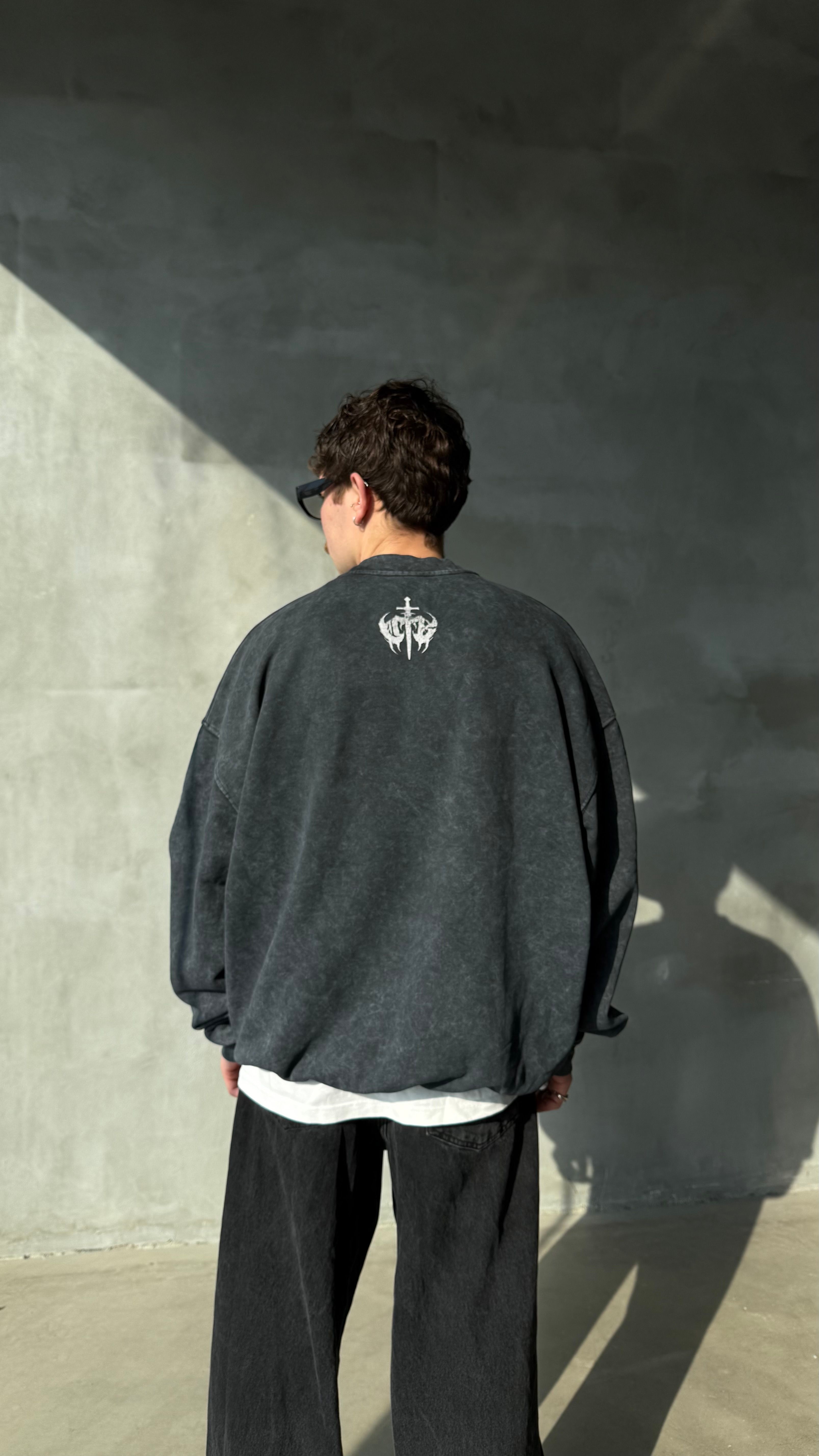 Blood Asit Yıkamalı Premium Oversize Sweatshirt 