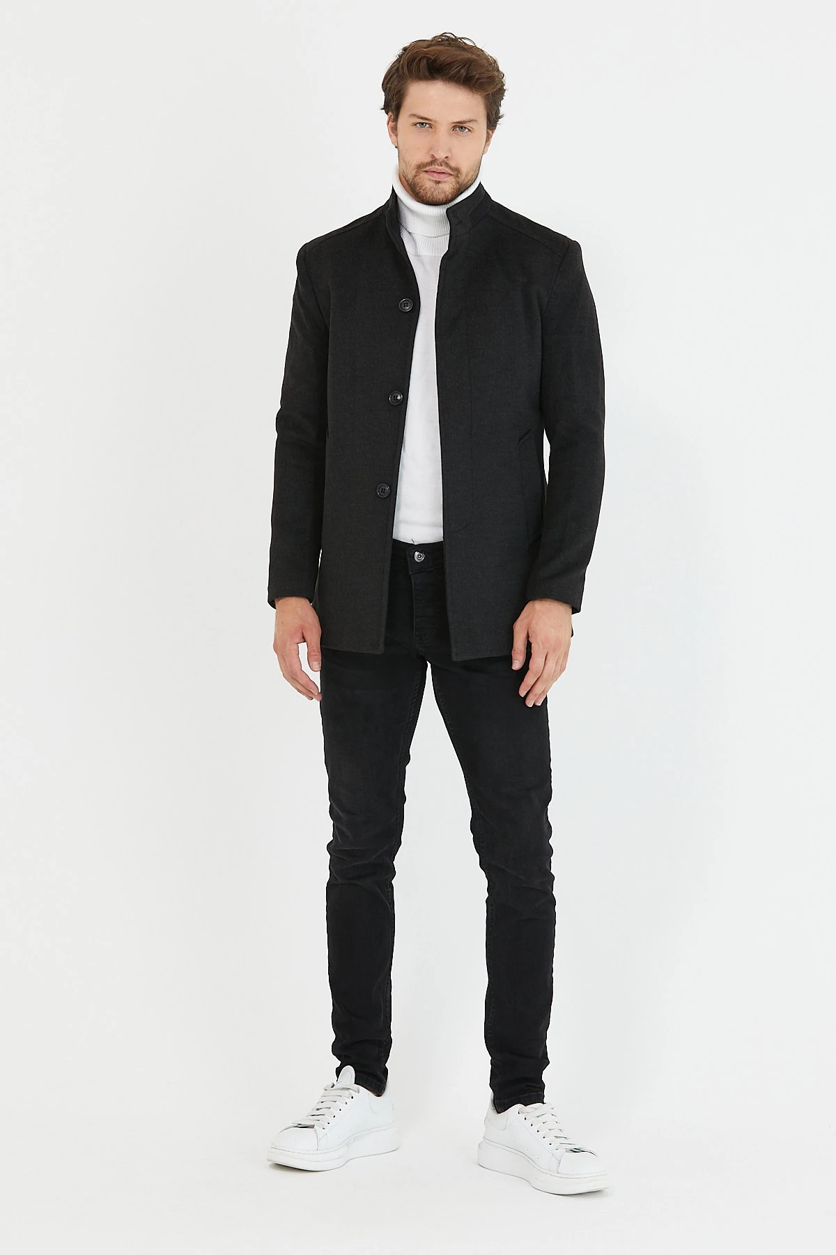 Erkek Yeni Sezon Kısa Kaşe Kaban