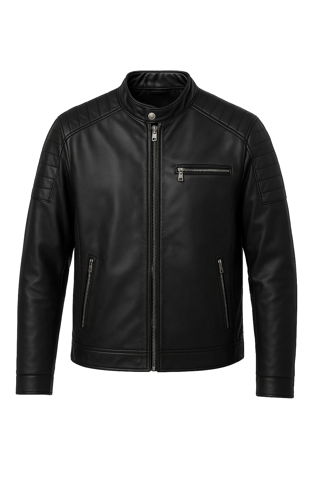 Erkek Siyah Dar Kesim Yeni Sezon Deri Ceket Mont