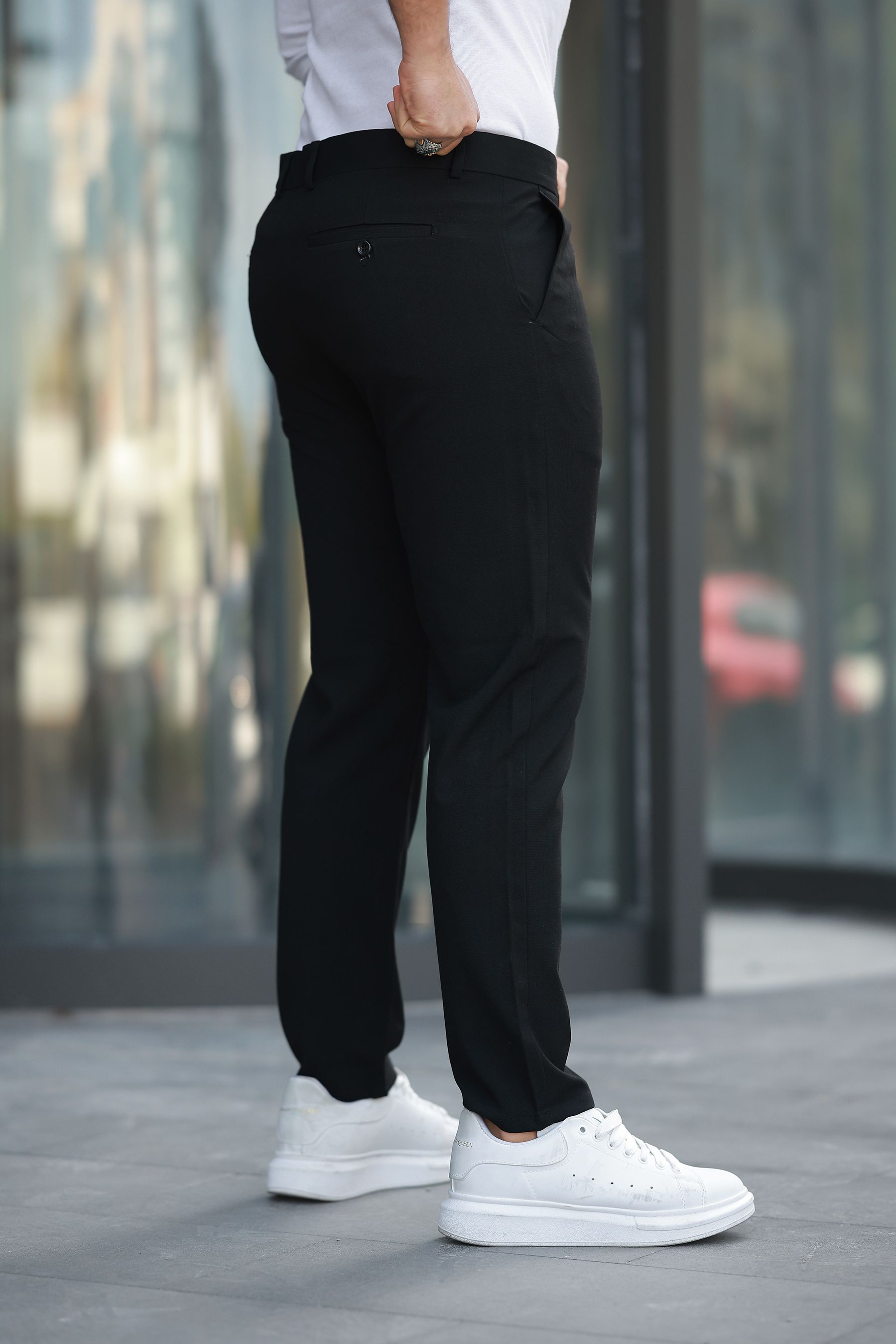 Erkek İtalyan Kesim Slim Fit Kaliteli Esnek Likralı Bilek Boy Kumaş Pantolon