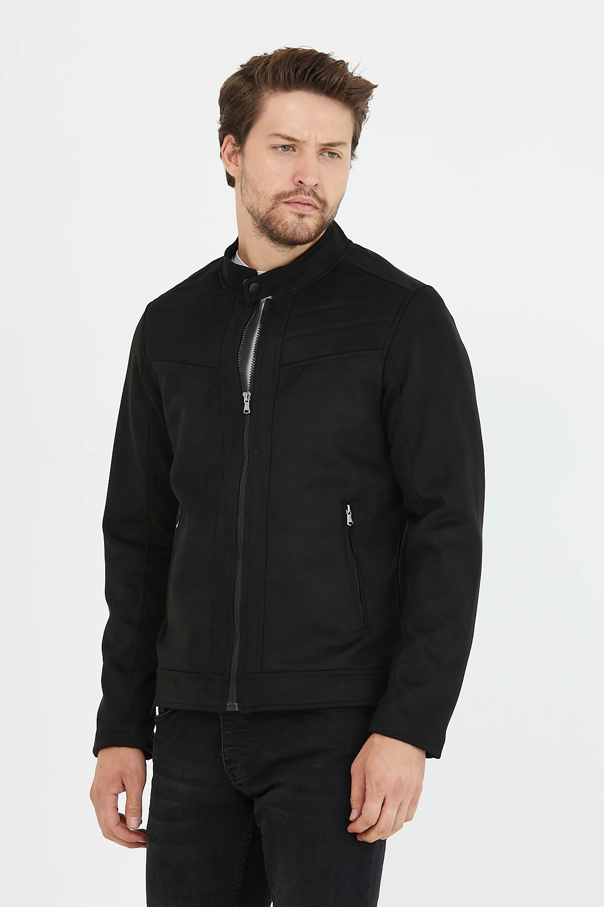 Erkek Yeni Sezon Dar Kesim Süet Ceket & Mont